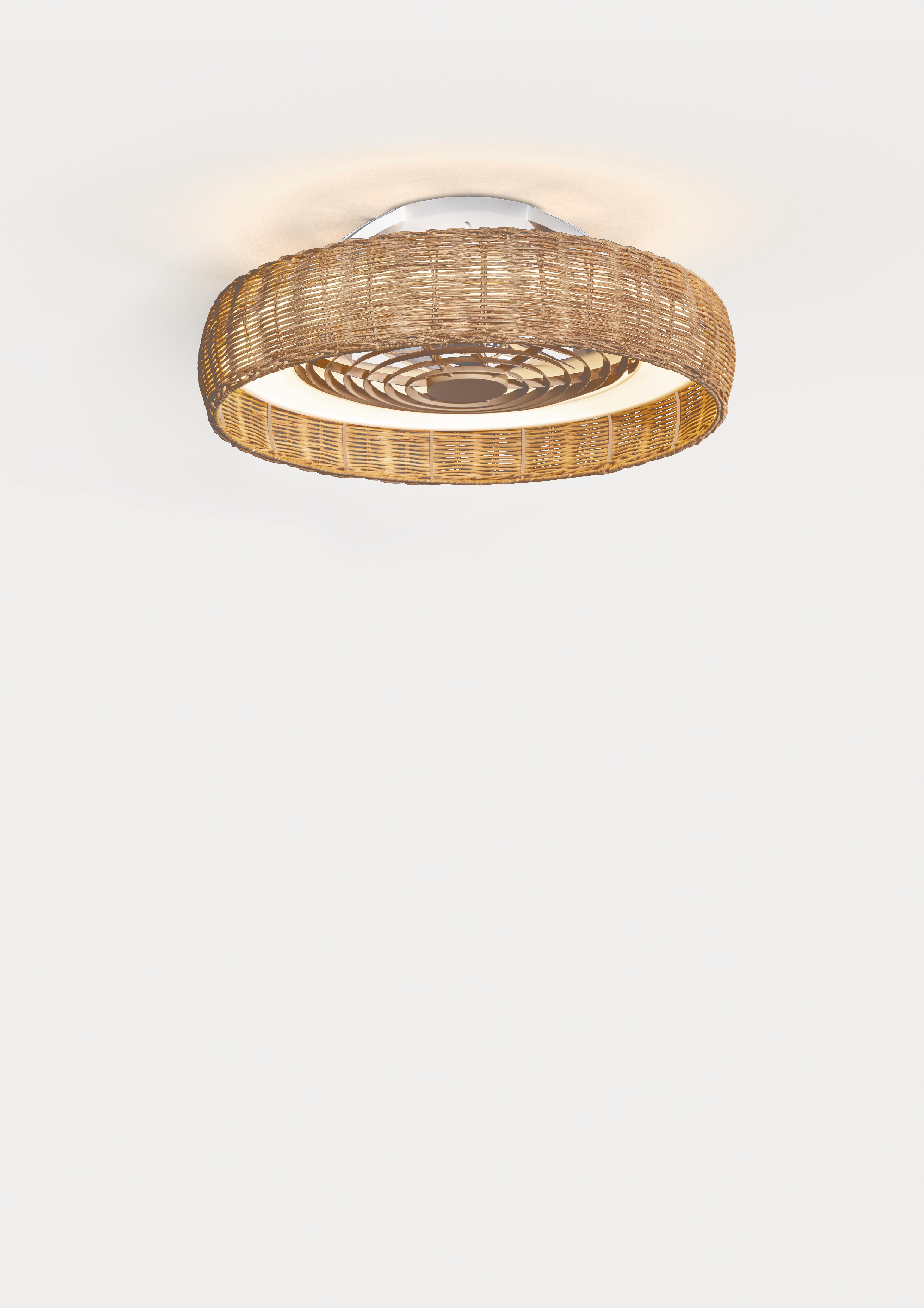 Ventoinha de teto com lâmpada 7 pás com comando 7700 Lm rattan Kilimanjaro Mantra
 - 25