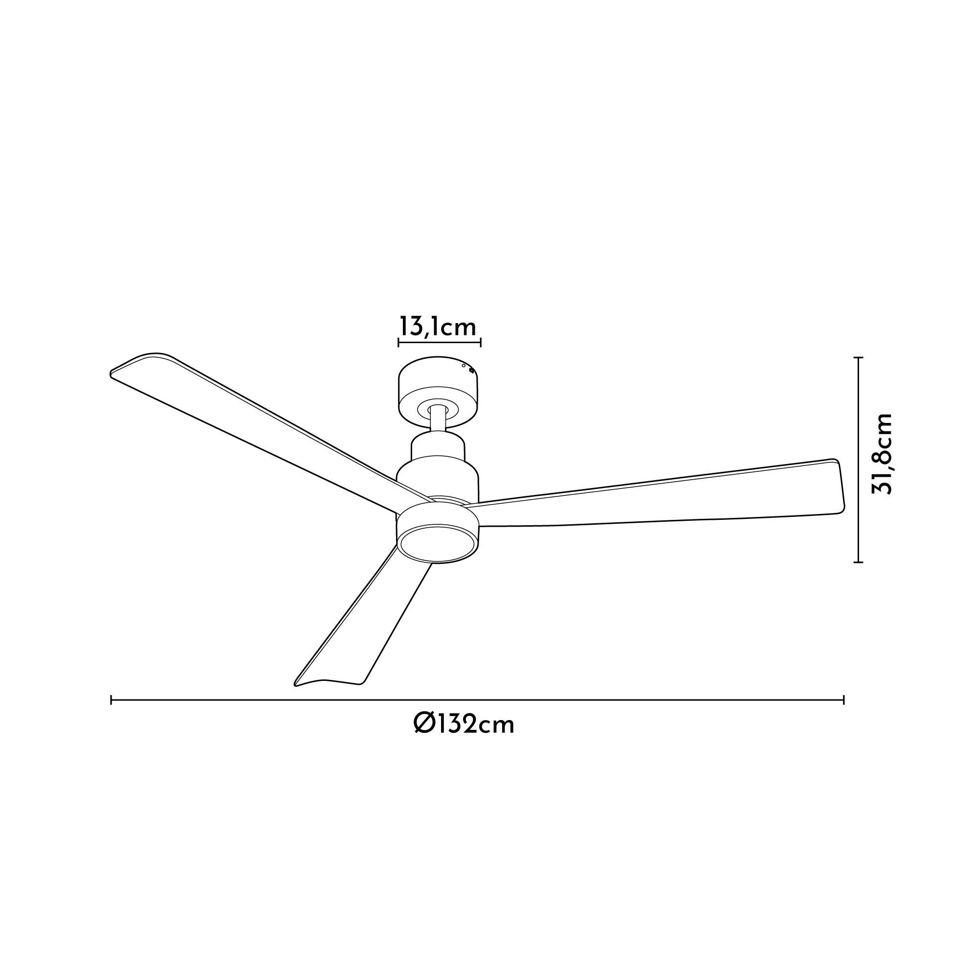Ventilador de techo con luz silencioso DC Arte Confort Misi blanco 132 cm - 7
