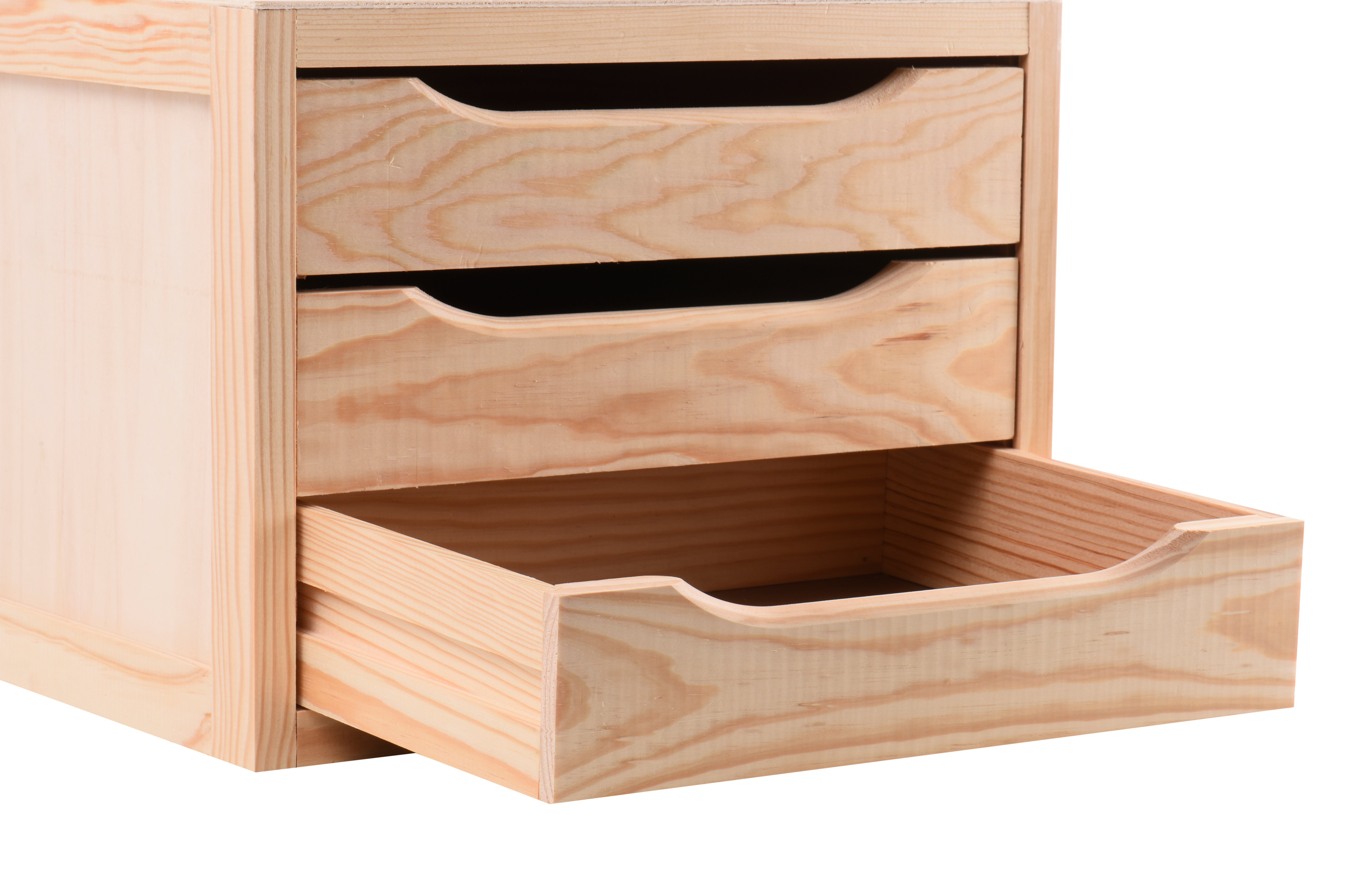 Bloco 3 gavetas pinho 39x30x29,5 cm Decobloc - 5