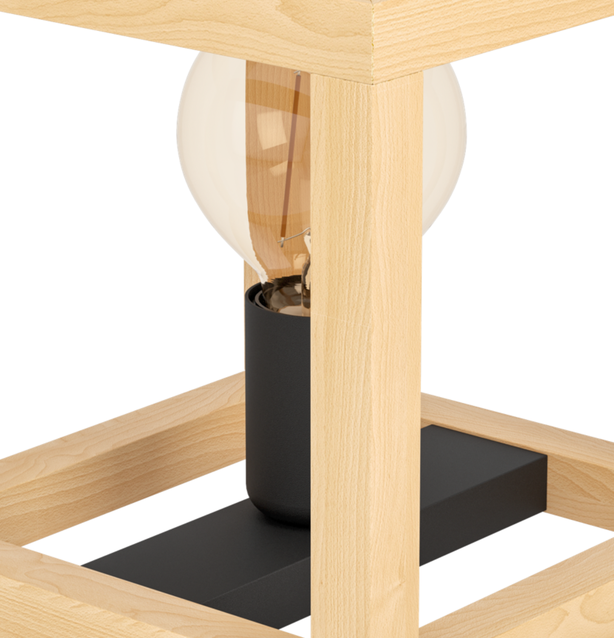 Candeeiro de mesa ELGORT E27 MADEIRO METAL PRETO - 43