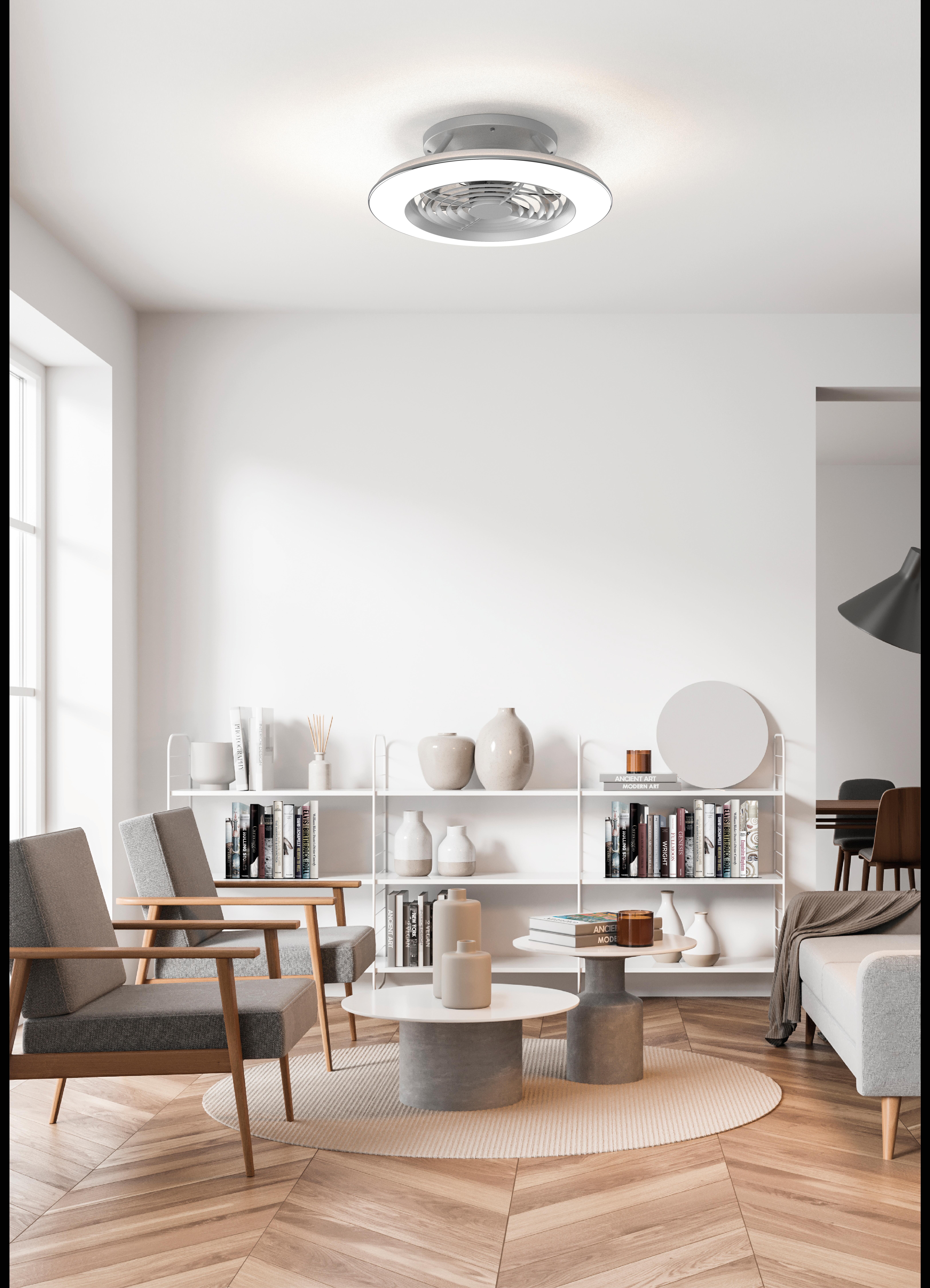 Ventilador de techo con luz sin aspas silencioso DC con mando MANTRA Alisio gris ø52.5 cm invierno/verano color luz regulable - 6