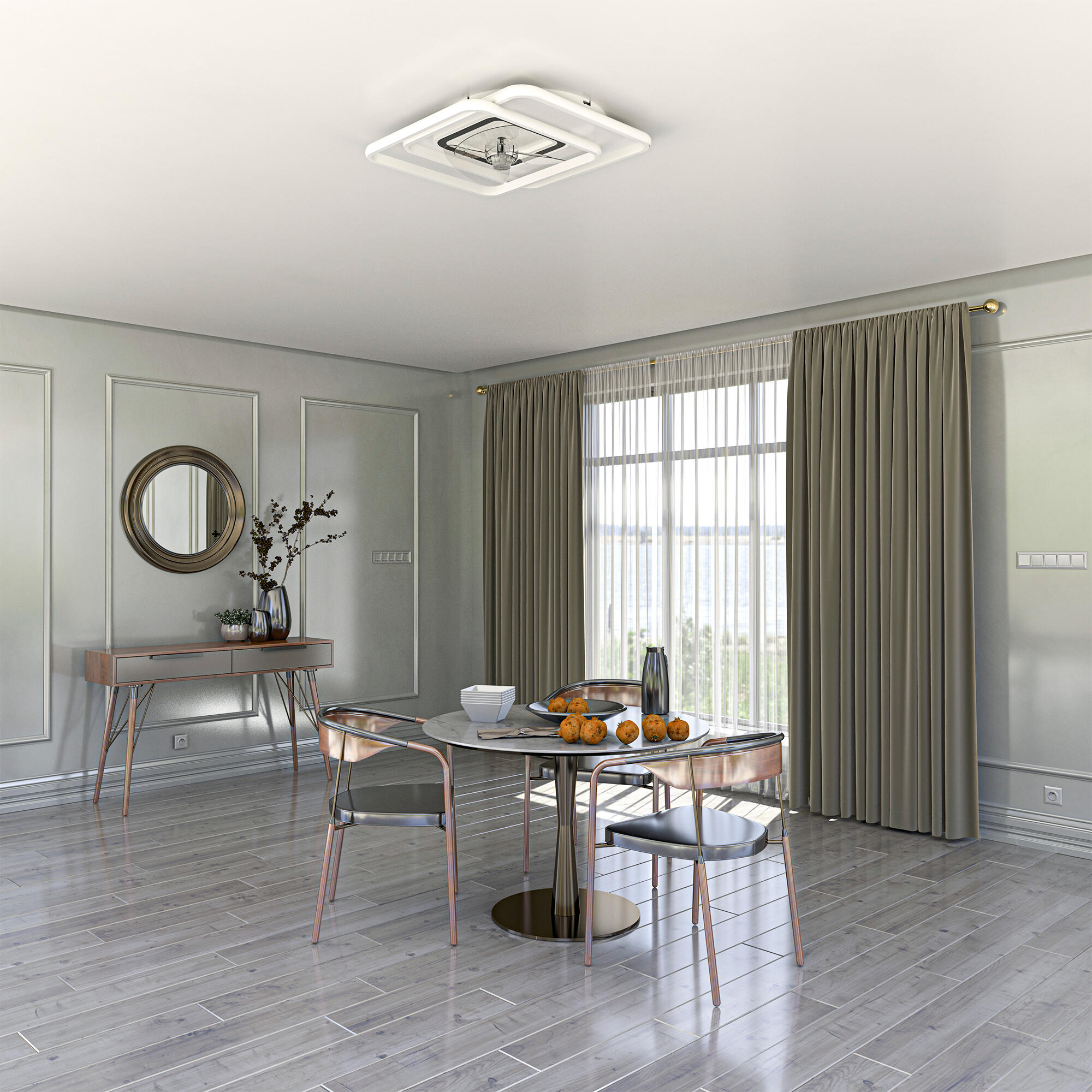 Ventoinha de teto 48.8cm 60W DC branco Altea - 7