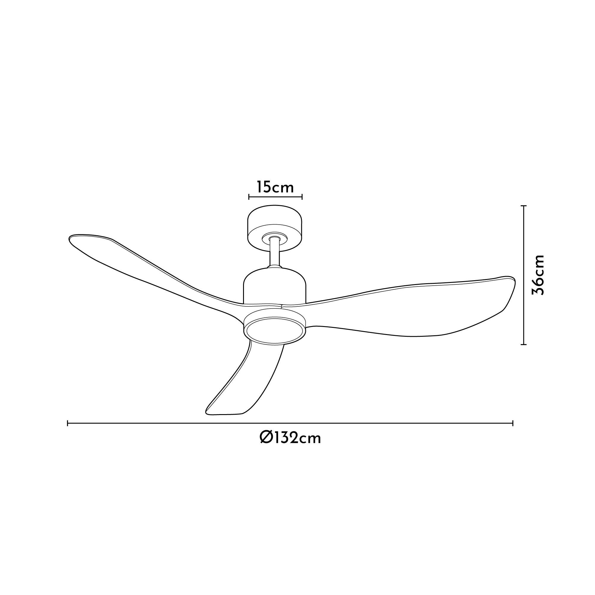 Ventilador de techo con luz silencioso DC Arte Confort Winglet blanco 132 cm - 7