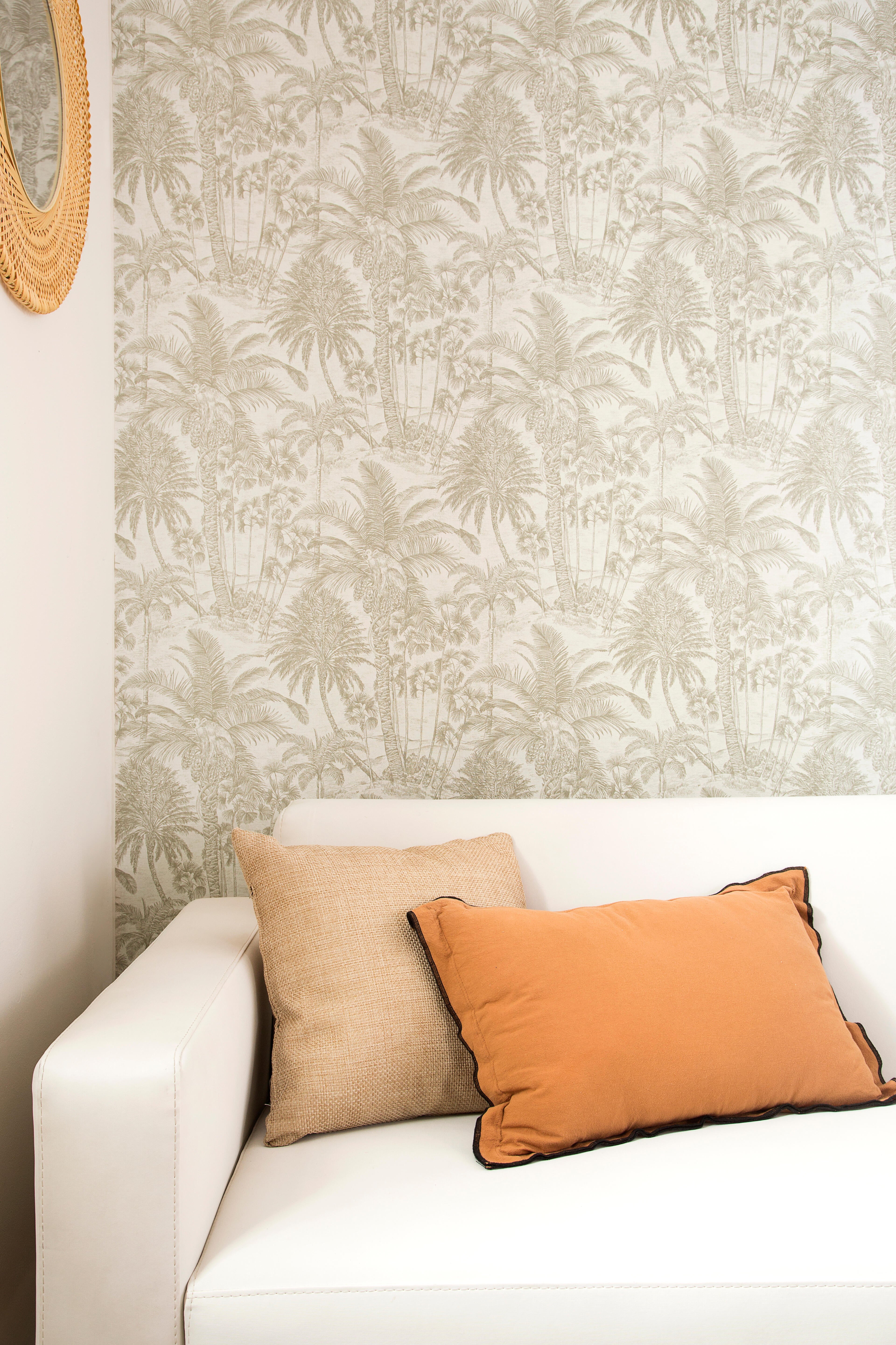Papel pintado vinilo animales jungla blanco, amarillo