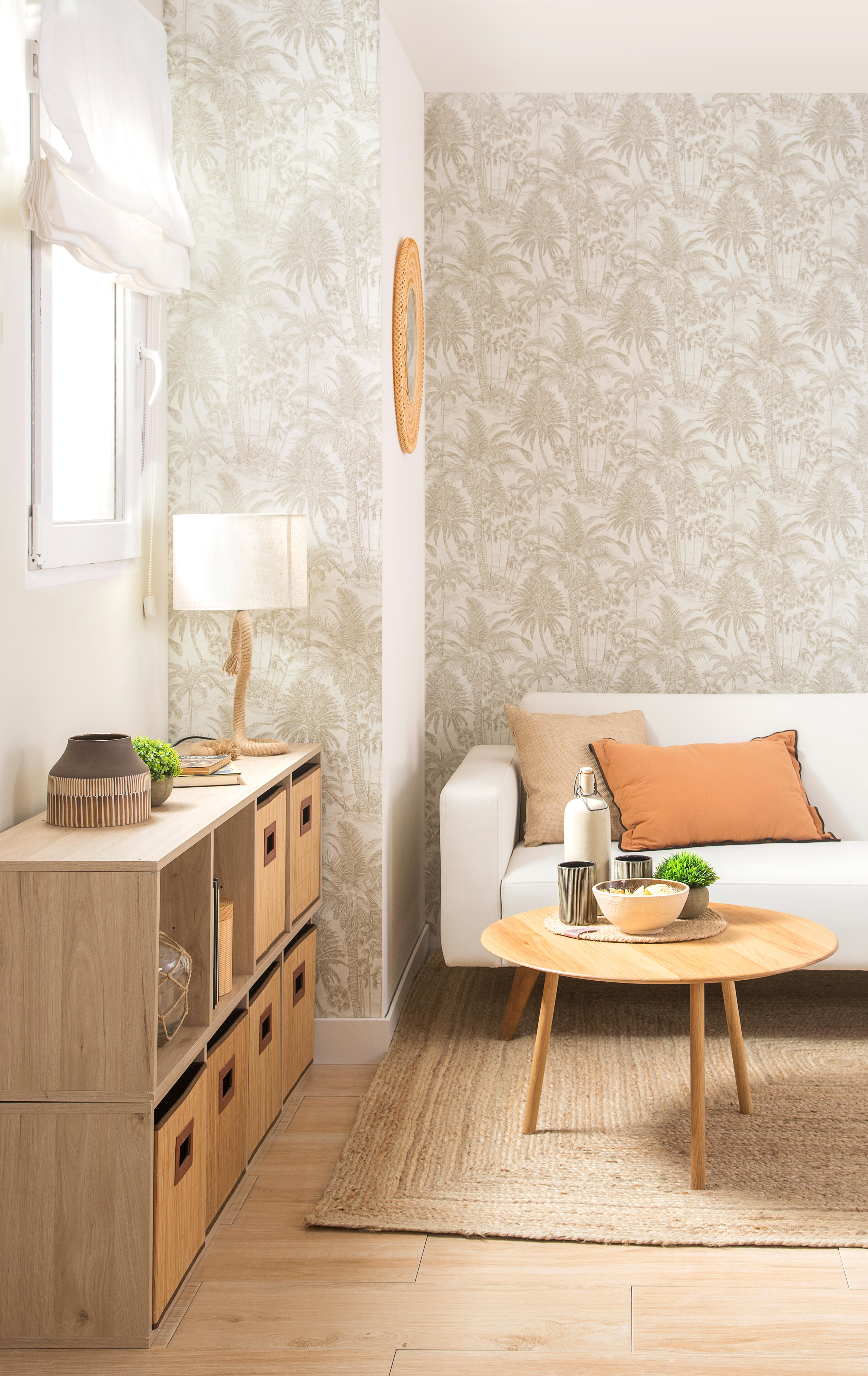 Papel pintado Vinilo Animales blanco y dorado Jungla RASCH. De 53cm x 10.05m. Lavable. Apto para cocinas o baños. Método de pegado: aplicación cola en pared - 6