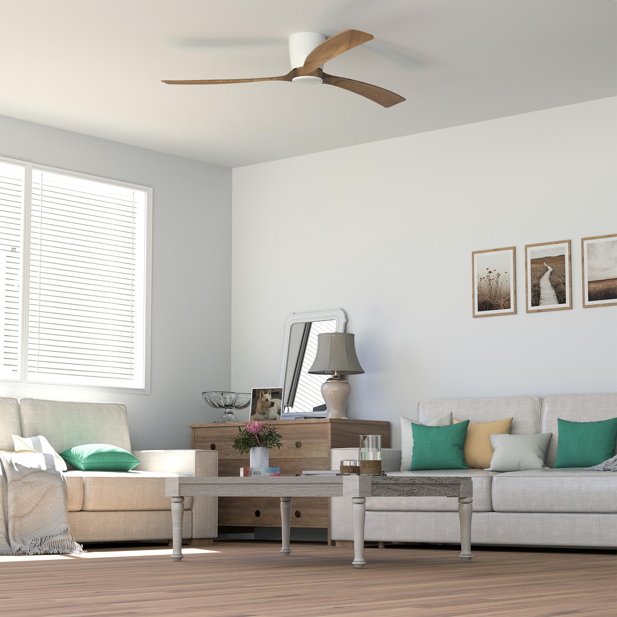 Ventilador de techo con luz silencioso DC con mando Arte Confort Sky blanco 122 cm invierno/verano color luz regulable - 12