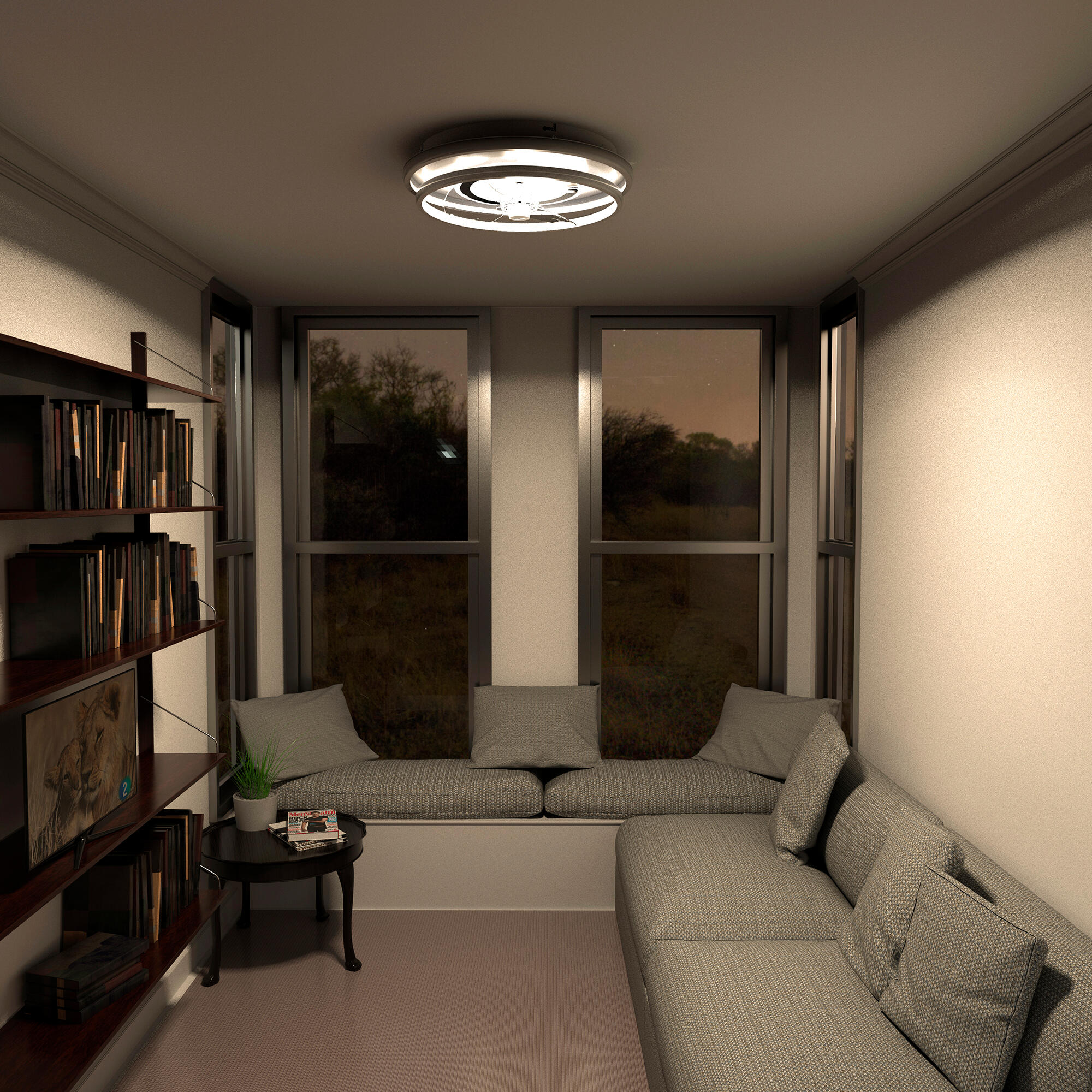 Ventilador de techo con luz motor DC Nerja de 49 cm blanco - 3