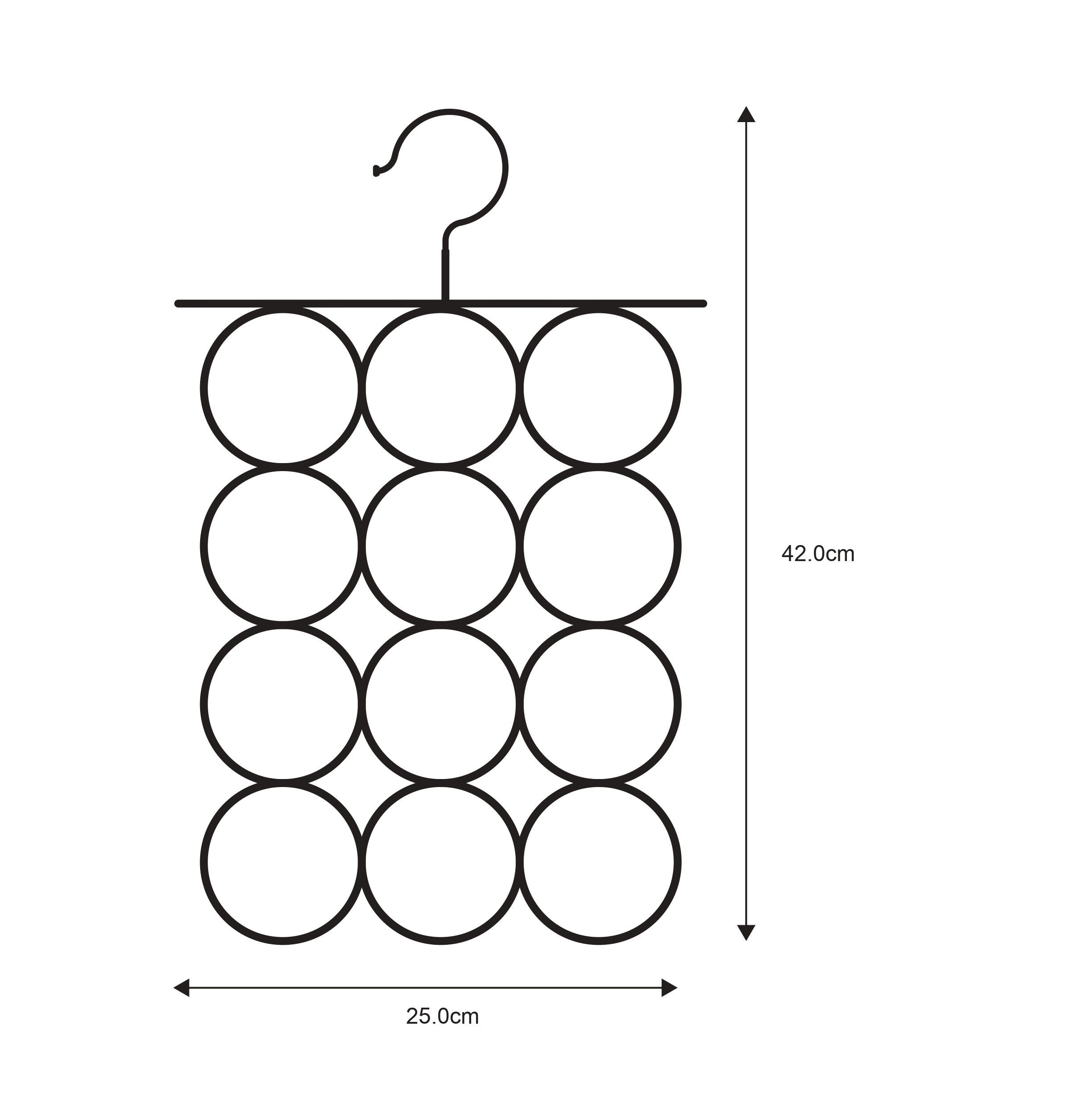 Cabide para 12 lenços SPACEO CABIDE 12 LENÇOS METAL - 7