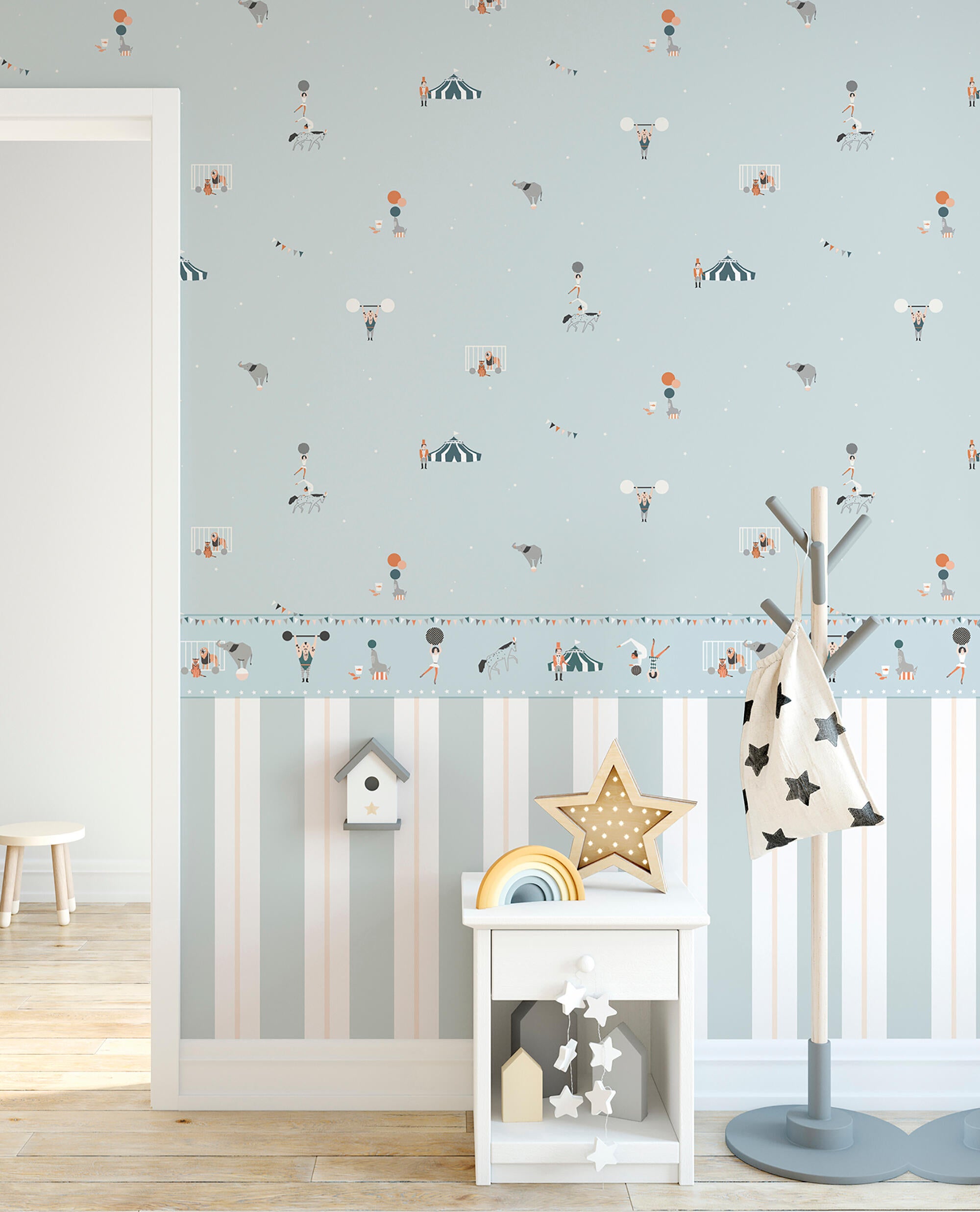 Papel pintado infantil 7000-1 circo azul