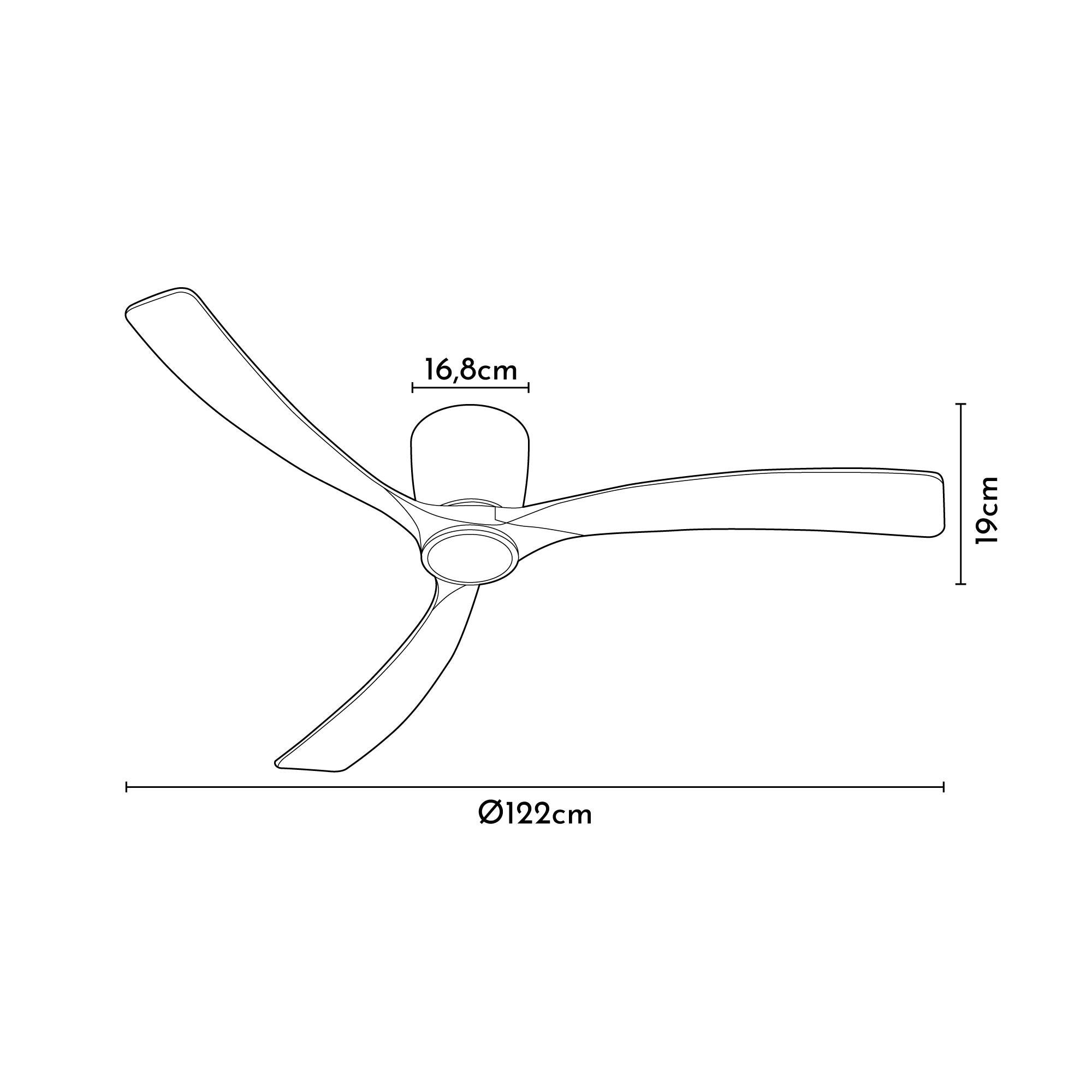 Ventilador de techo con luz silencioso DC con mando Arte Confort Sky blanco 122 cm invierno/verano color luz regulable - 5