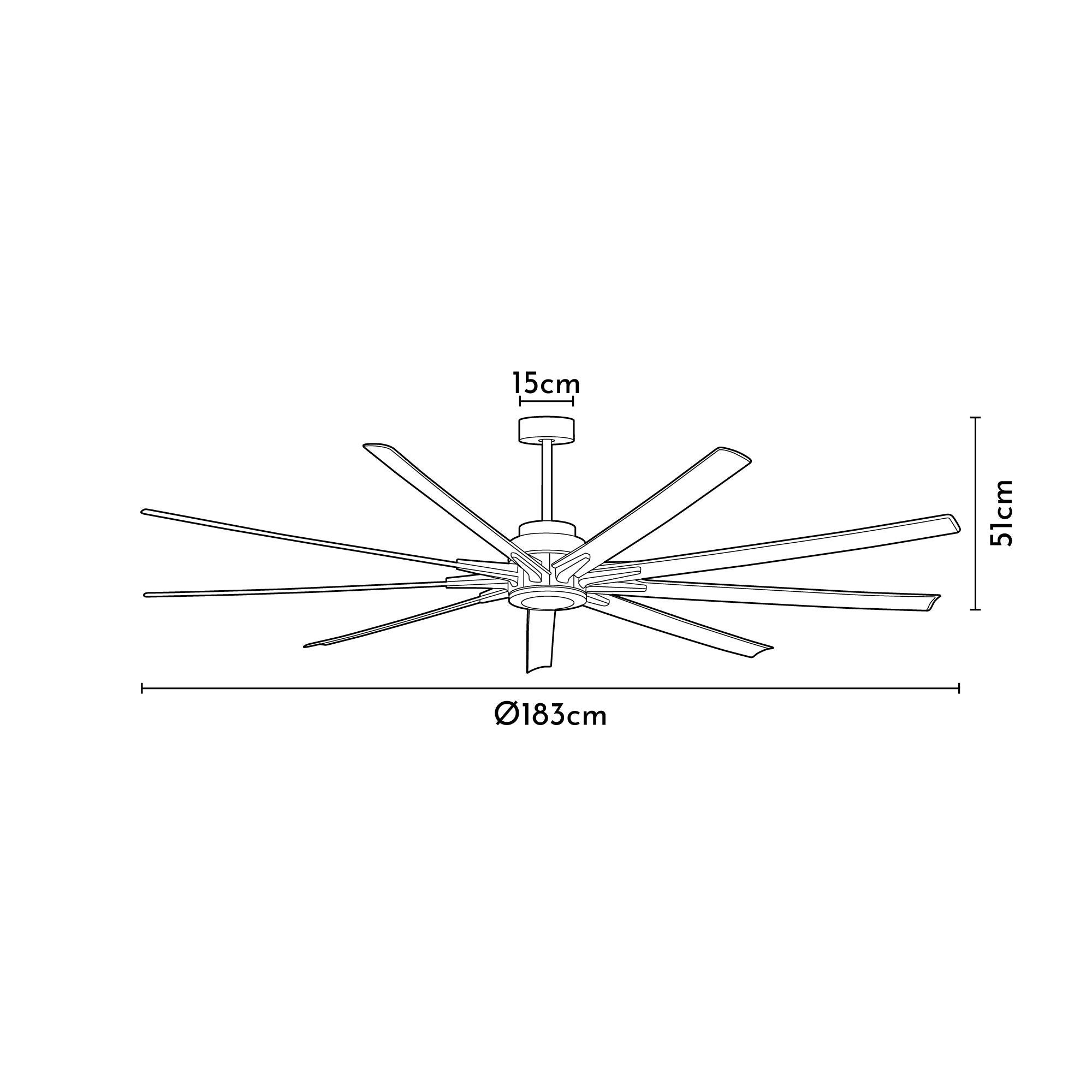 Ventilador de techo sin luz motor DC Ferrol negro 183 cm - 4