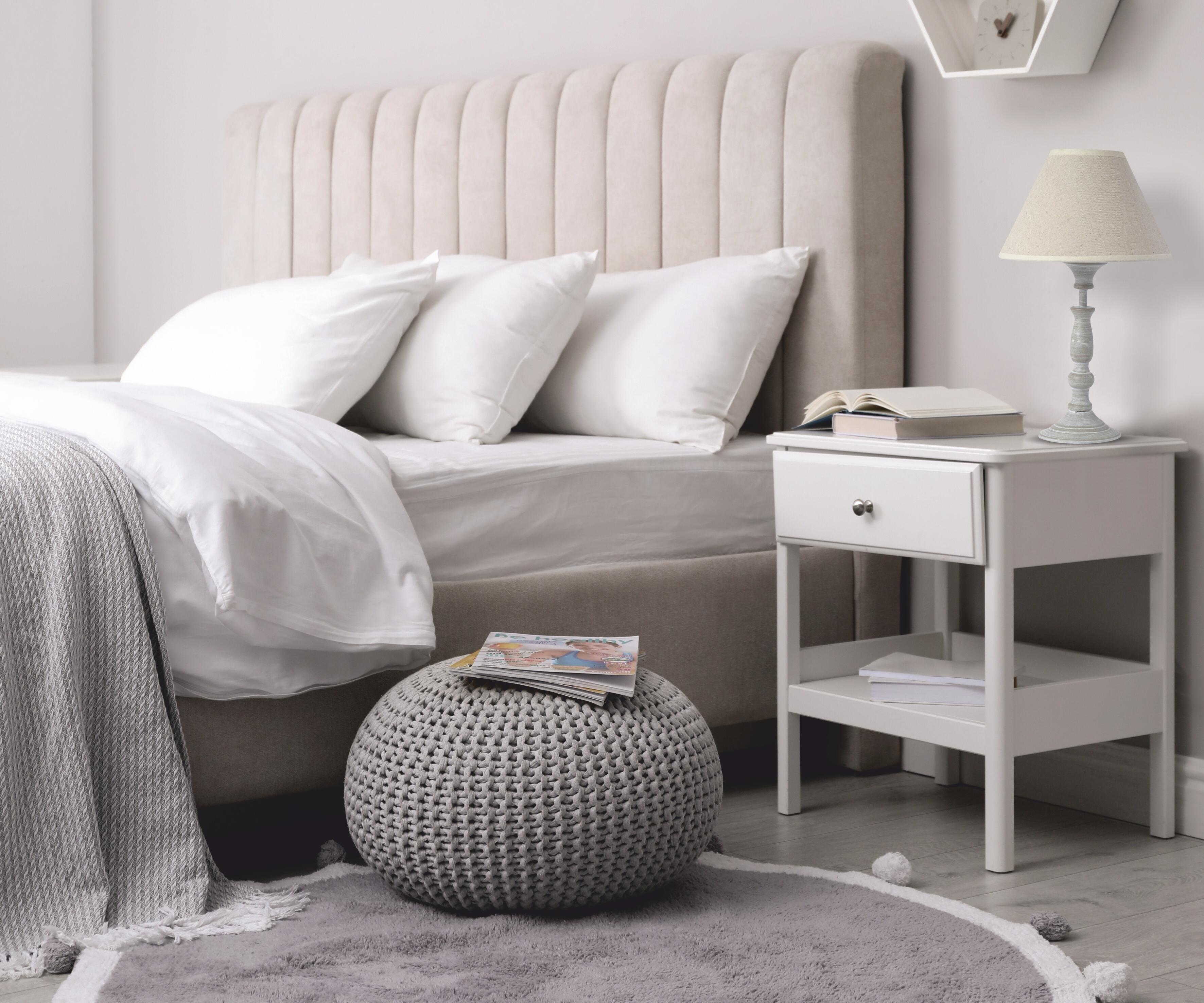 Lámpara de mesa compatible con casquillo E14 Romance SEYNAVE con estructura gris pantalla beige alimentación a red - 6