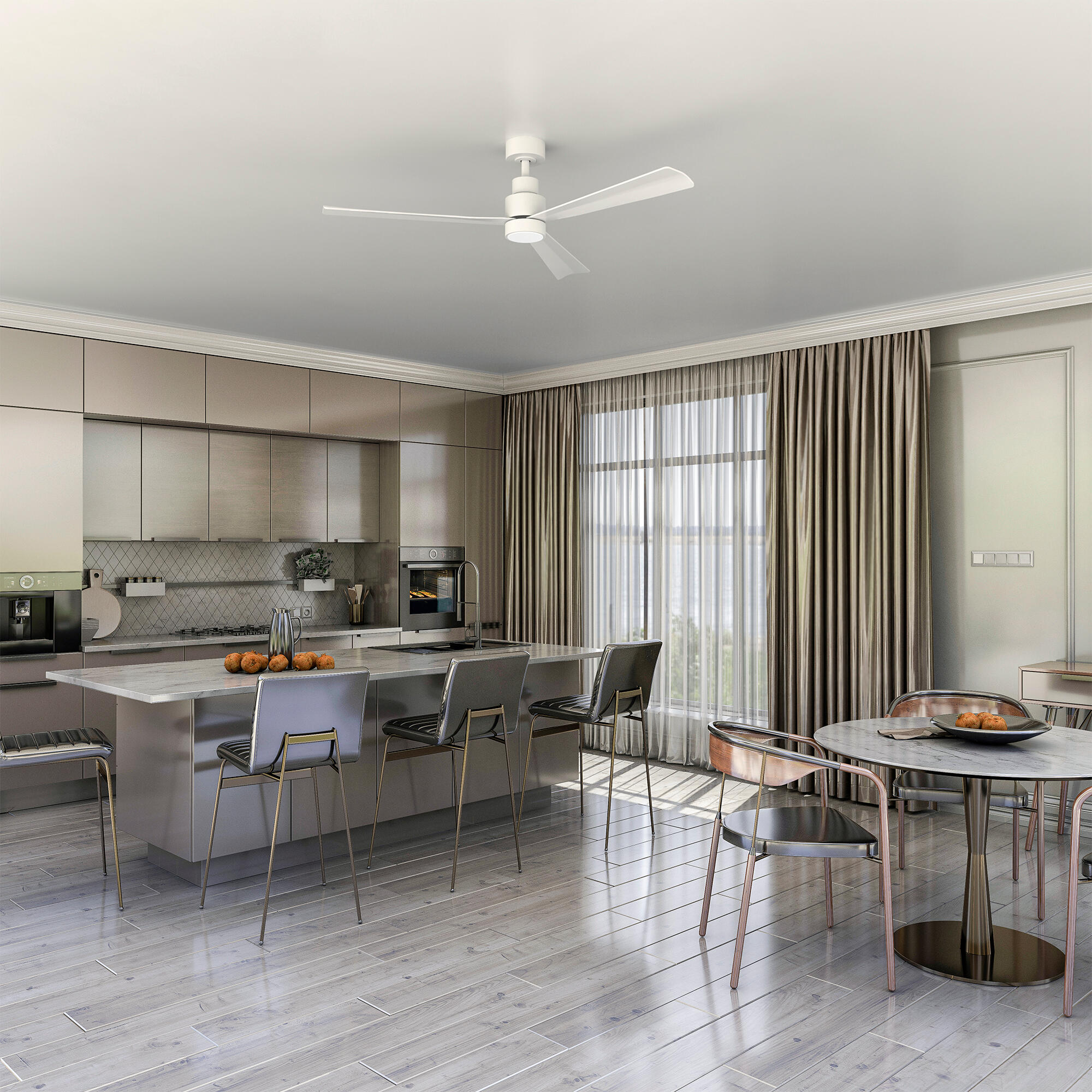 Ventilador de techo con luz silencioso DC Arte Confort Misi blanco 132 cm - 10