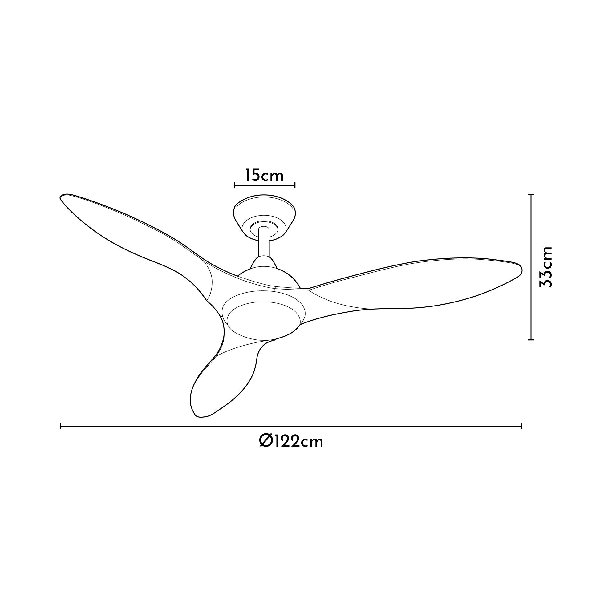 Ventilador de techo con luz silencioso DC Arte Confort Creta blanco 122 cm - 6