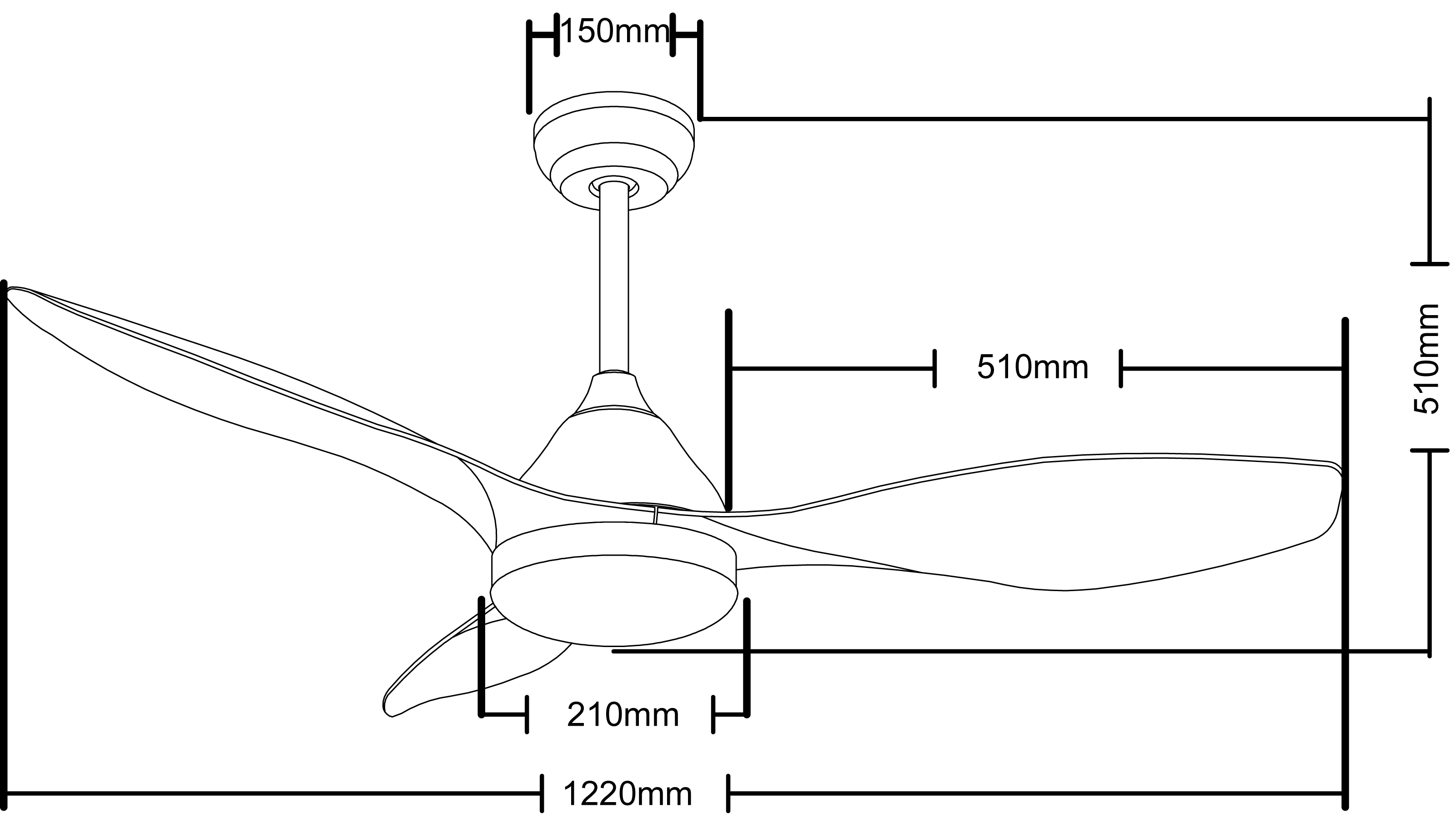 Ventilador de techo con luz silencioso DC 36W con mando ø120 cm Stel CRISTAL RECORD blanco luz CCT 3 aspas| 5 velocidades| brisa| recomendado de 20 a 40m² - 4
