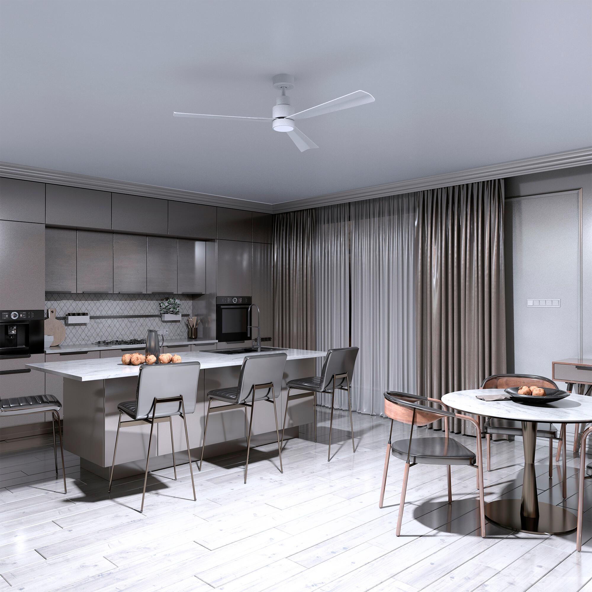 Ventilador de techo con luz silencioso DC Arte Confort Misi blanco 132 cm - 6