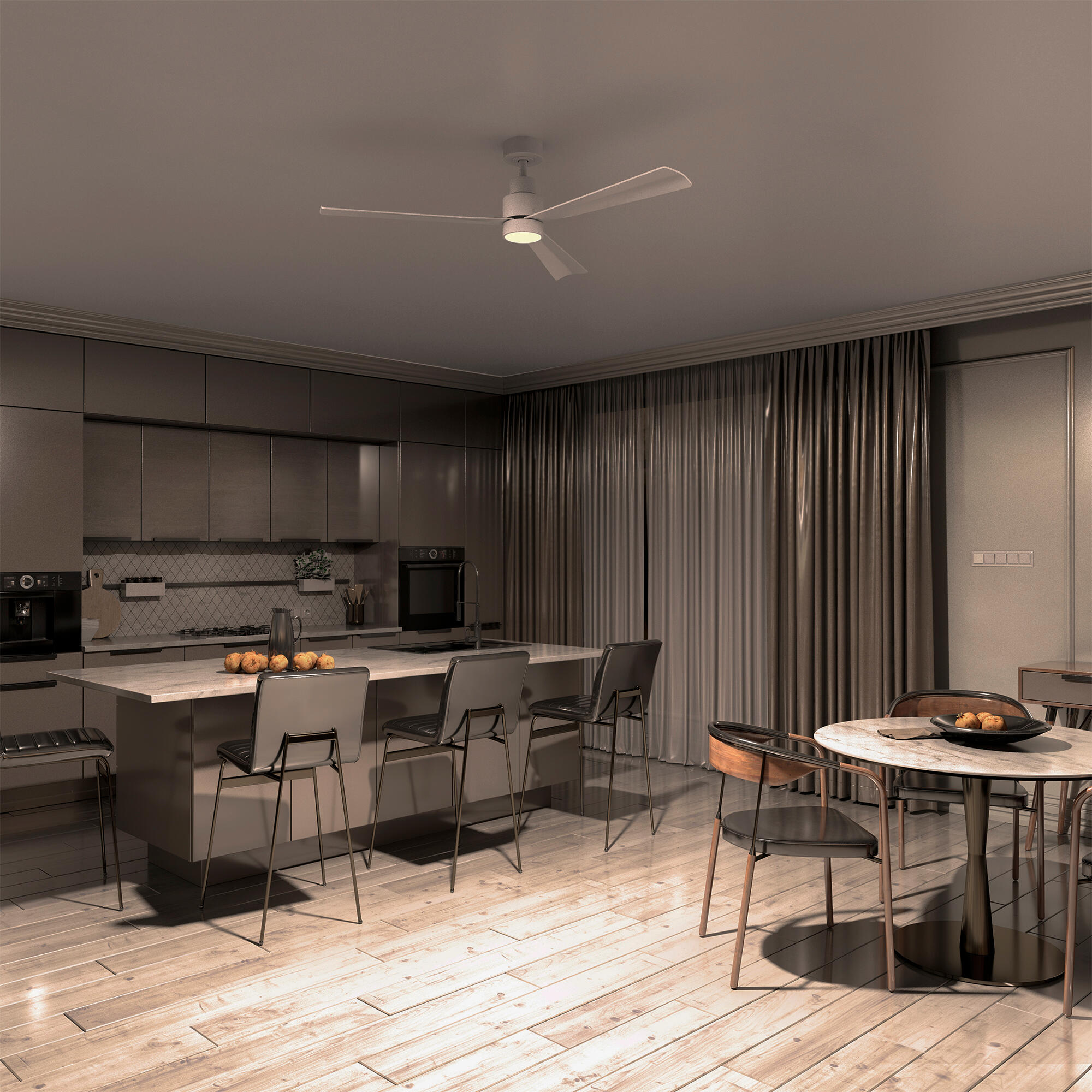 Ventilador de techo con luz silencioso DC Arte Confort Misi blanco 132 cm - 5