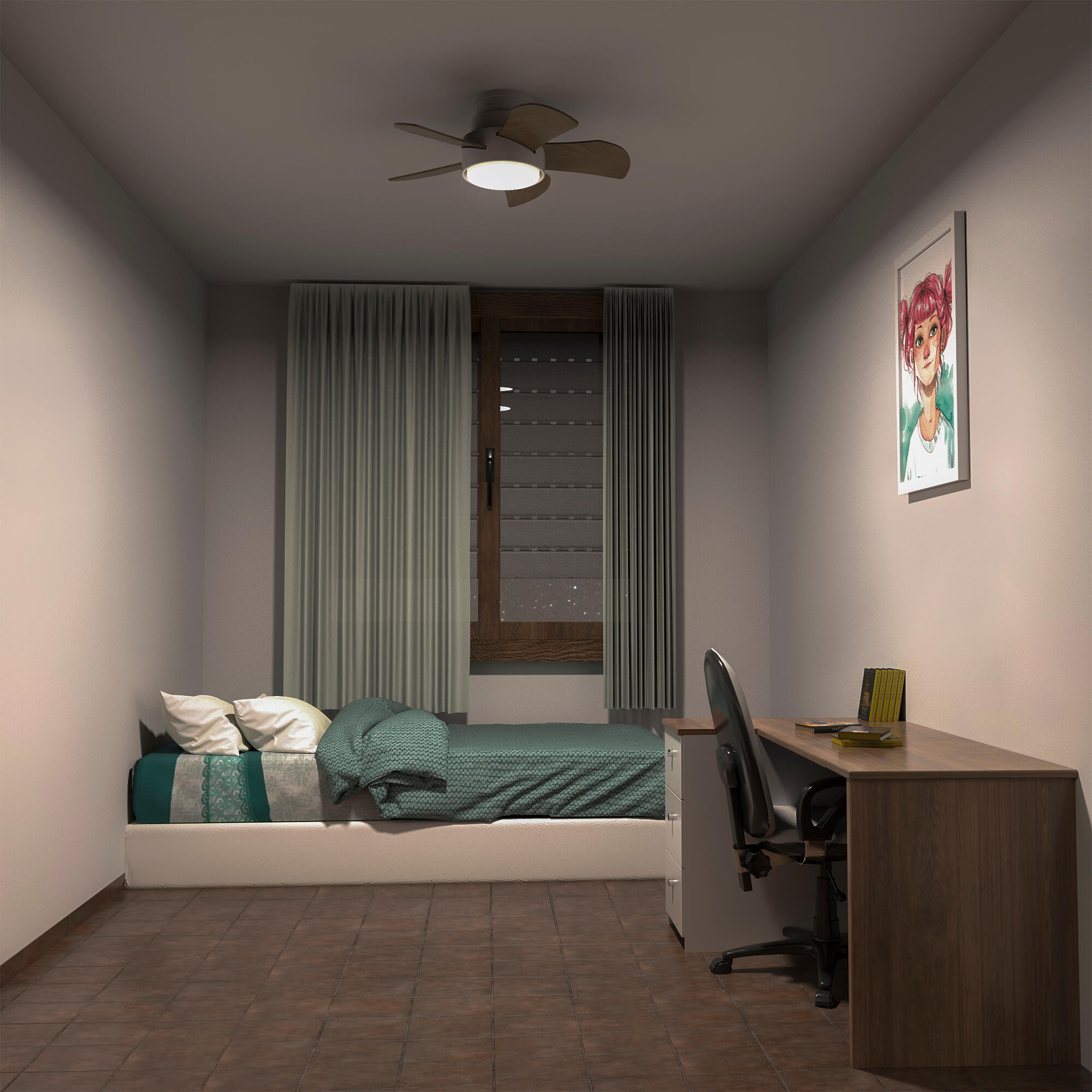 Ventilador de techo con luz silencioso DC Arte Confort Blanes blanco 71 cm - 13