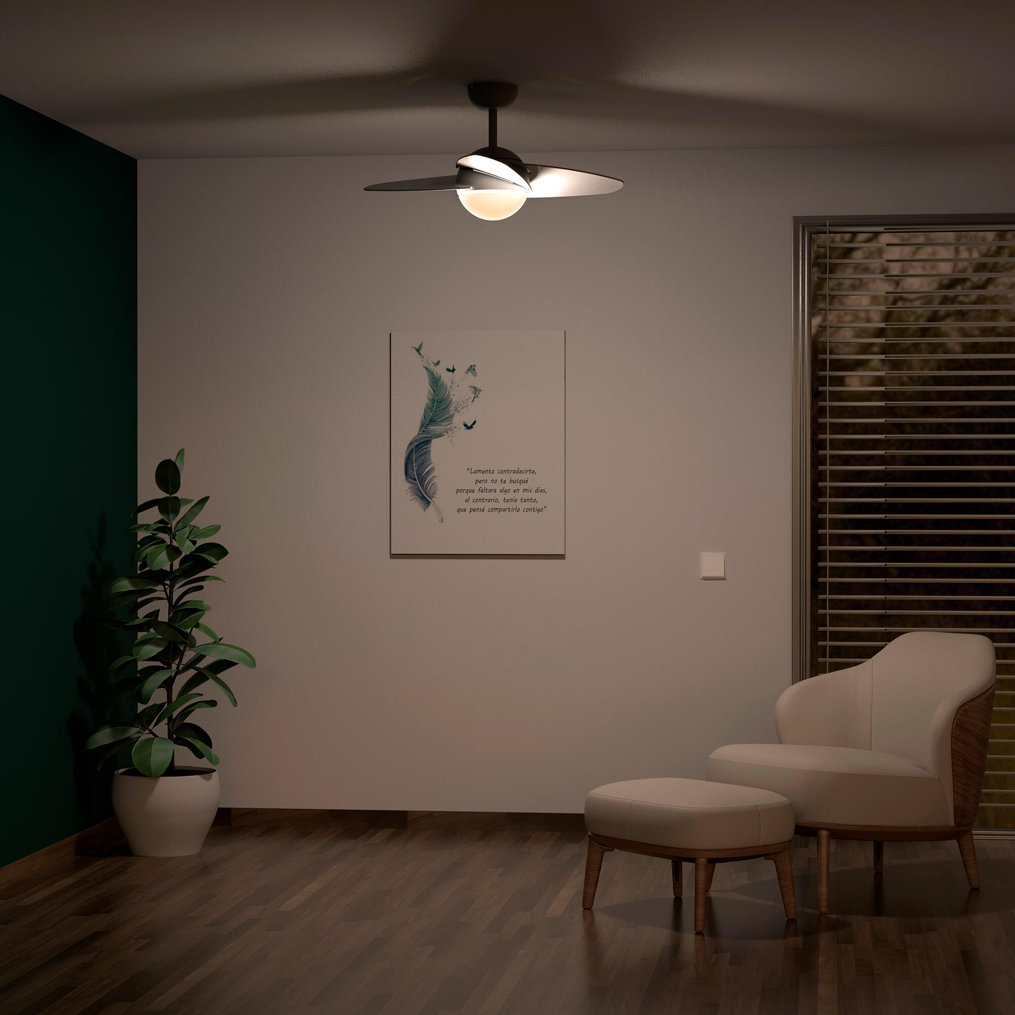 Ventilador de techo con luz motor DC Cacela blanco - 10