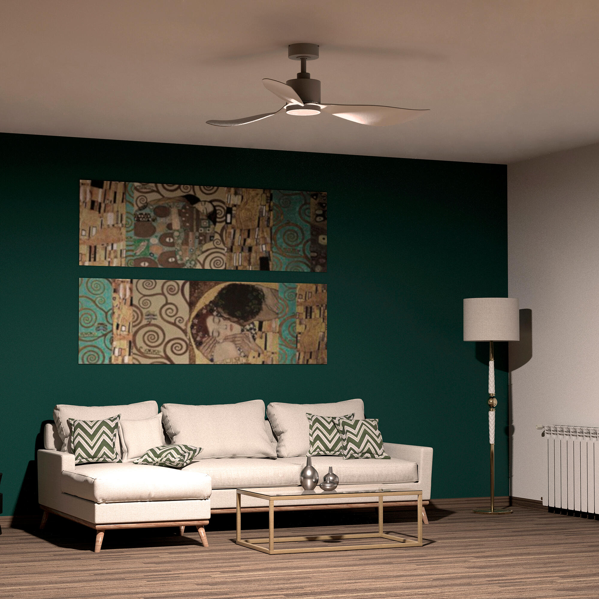 Ventilador de techo con luz silencioso DC Arte Confort Winglet blanco 132 cm - 10