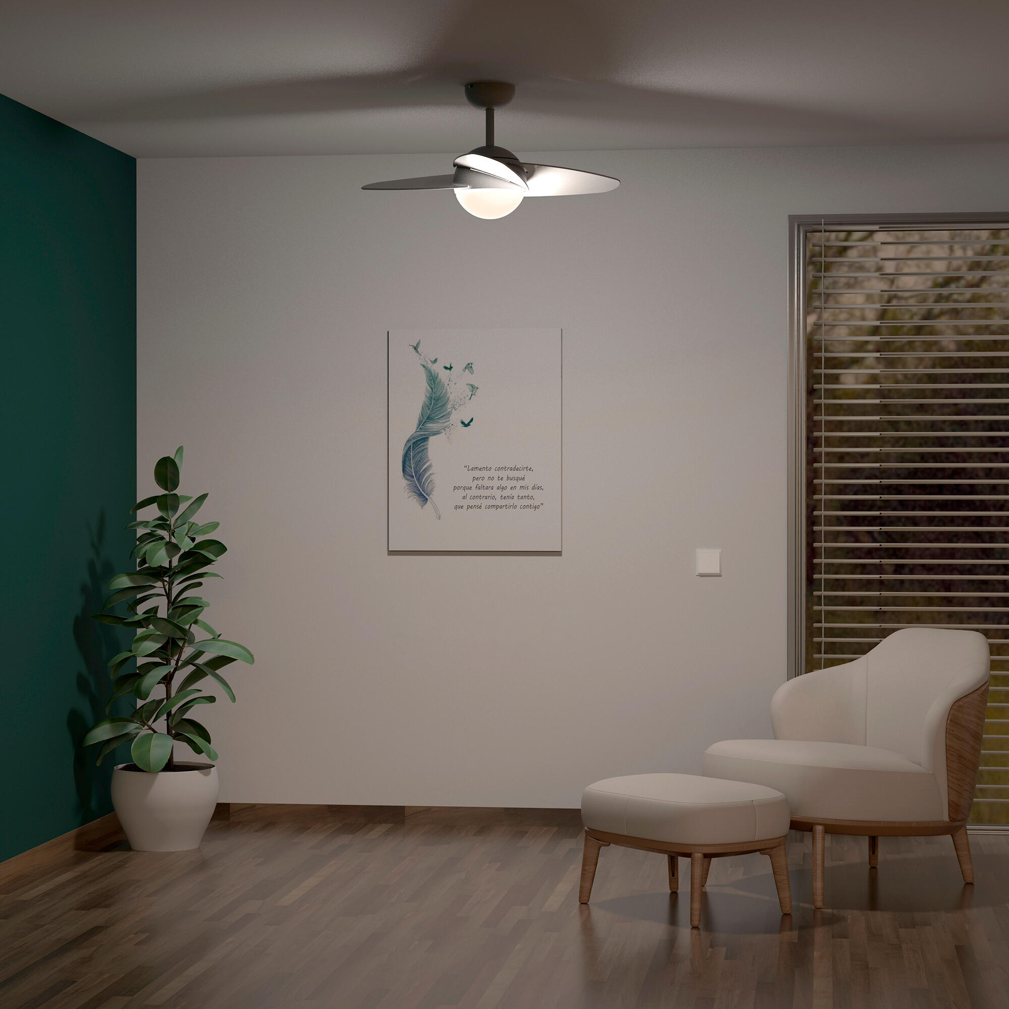 Ventilador de techo con luz motor DC Cacela blanco - 9