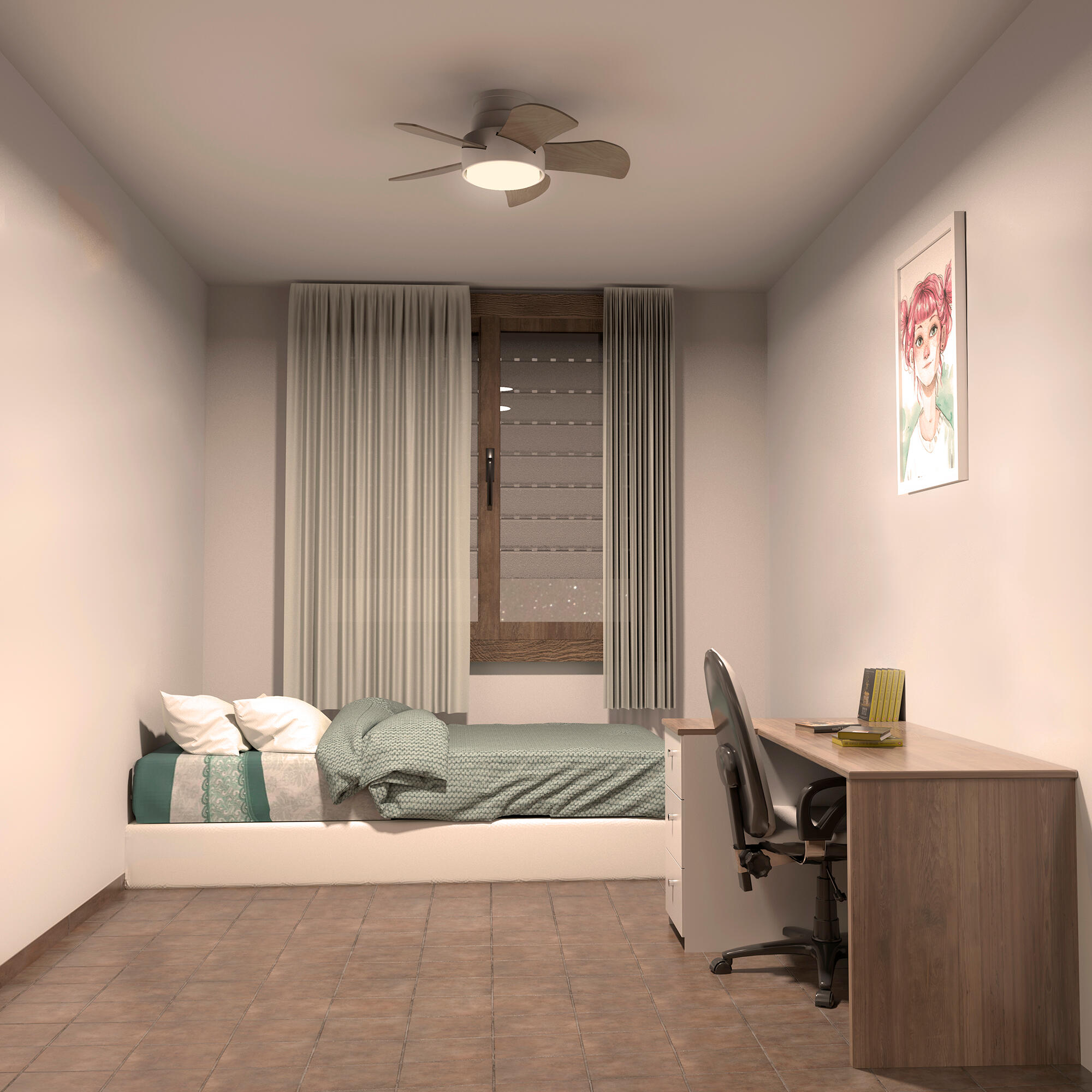 Ventilador de techo con luz silencioso DC Arte Confort Blanes blanco 71 cm - 11