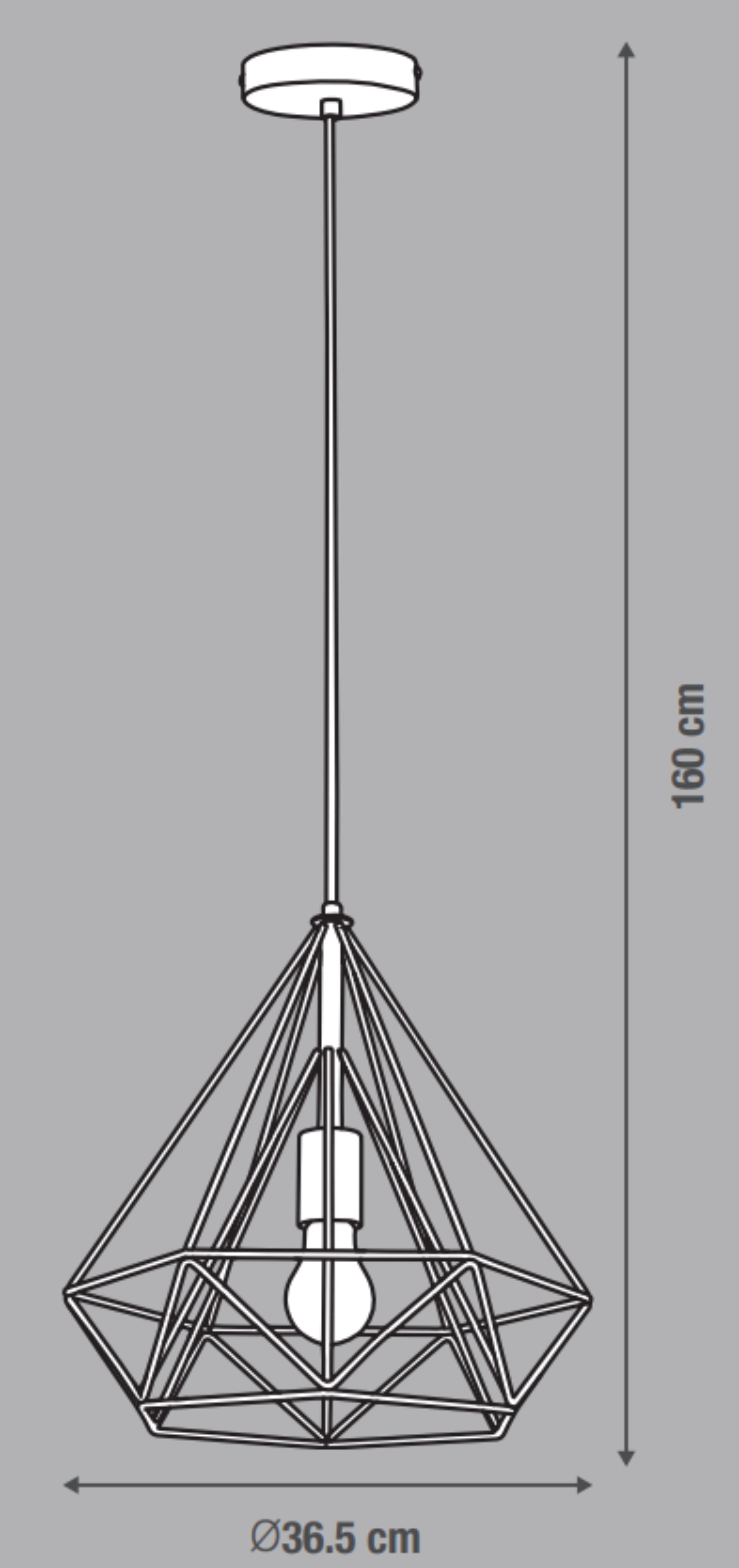 Lampadario Design Byron rame paralume rame E27 Ø36.5cm INSPIRE - 12