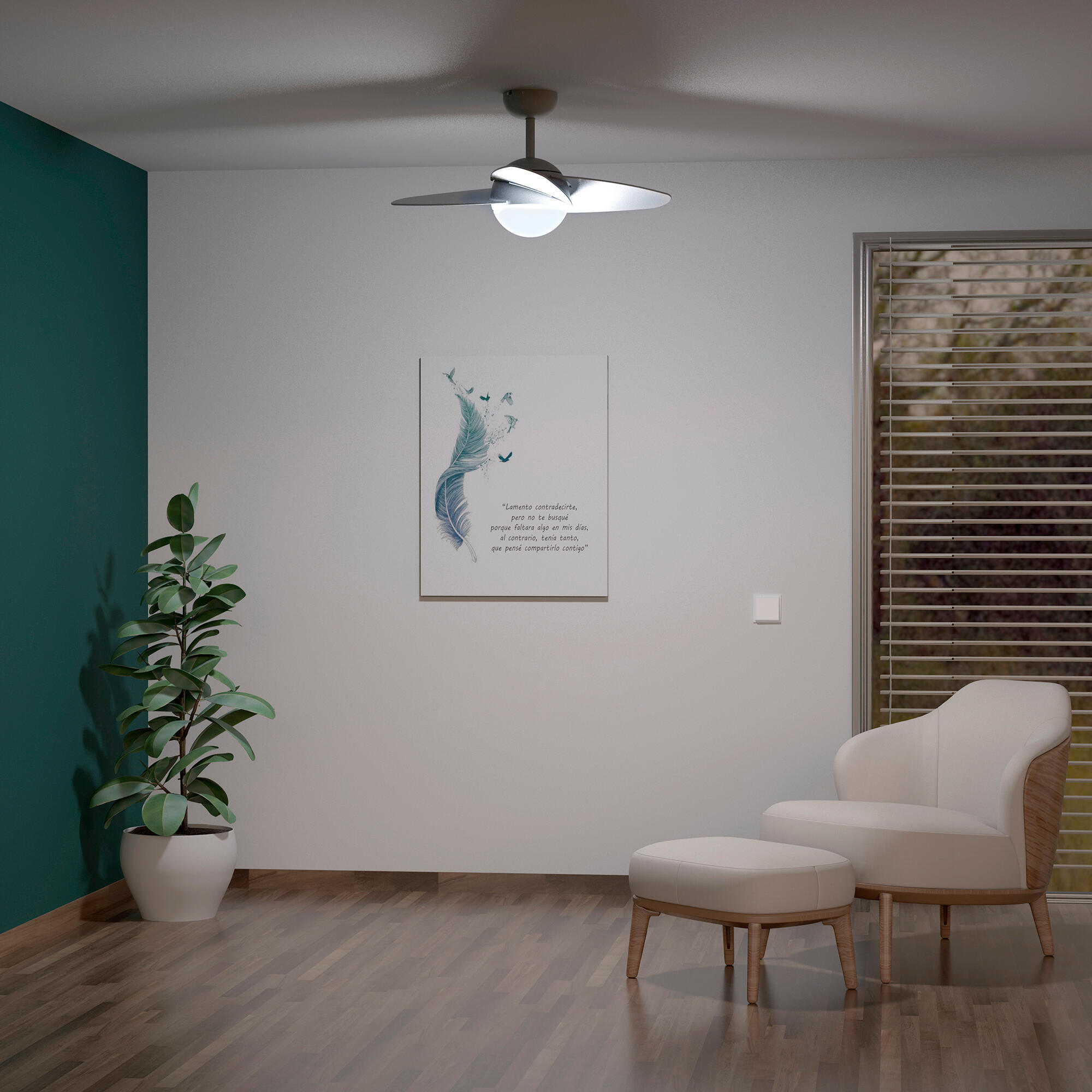 Ventilador de techo con luz motor DC Cacela blanco - 8