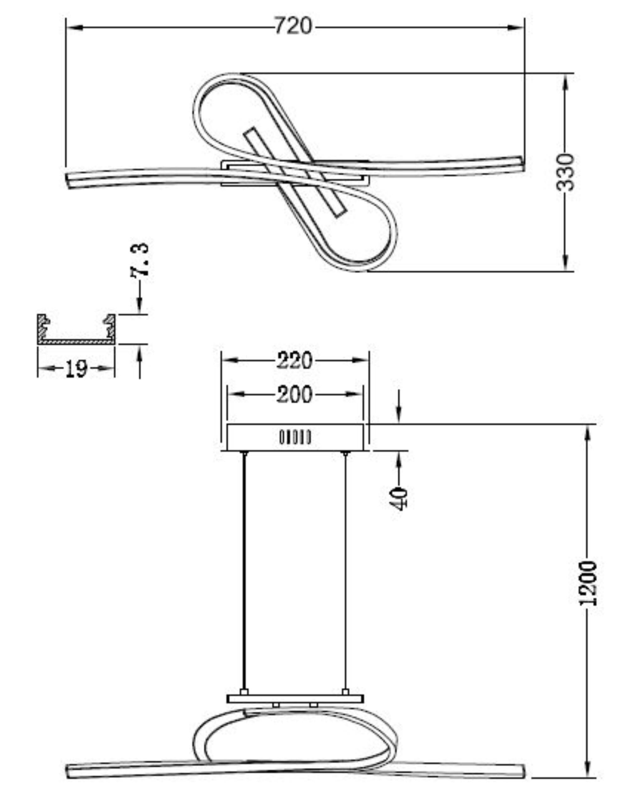 Lámpara de techo colgante gris 1 luz LED Symphonie 26 cm altura regulable - 7