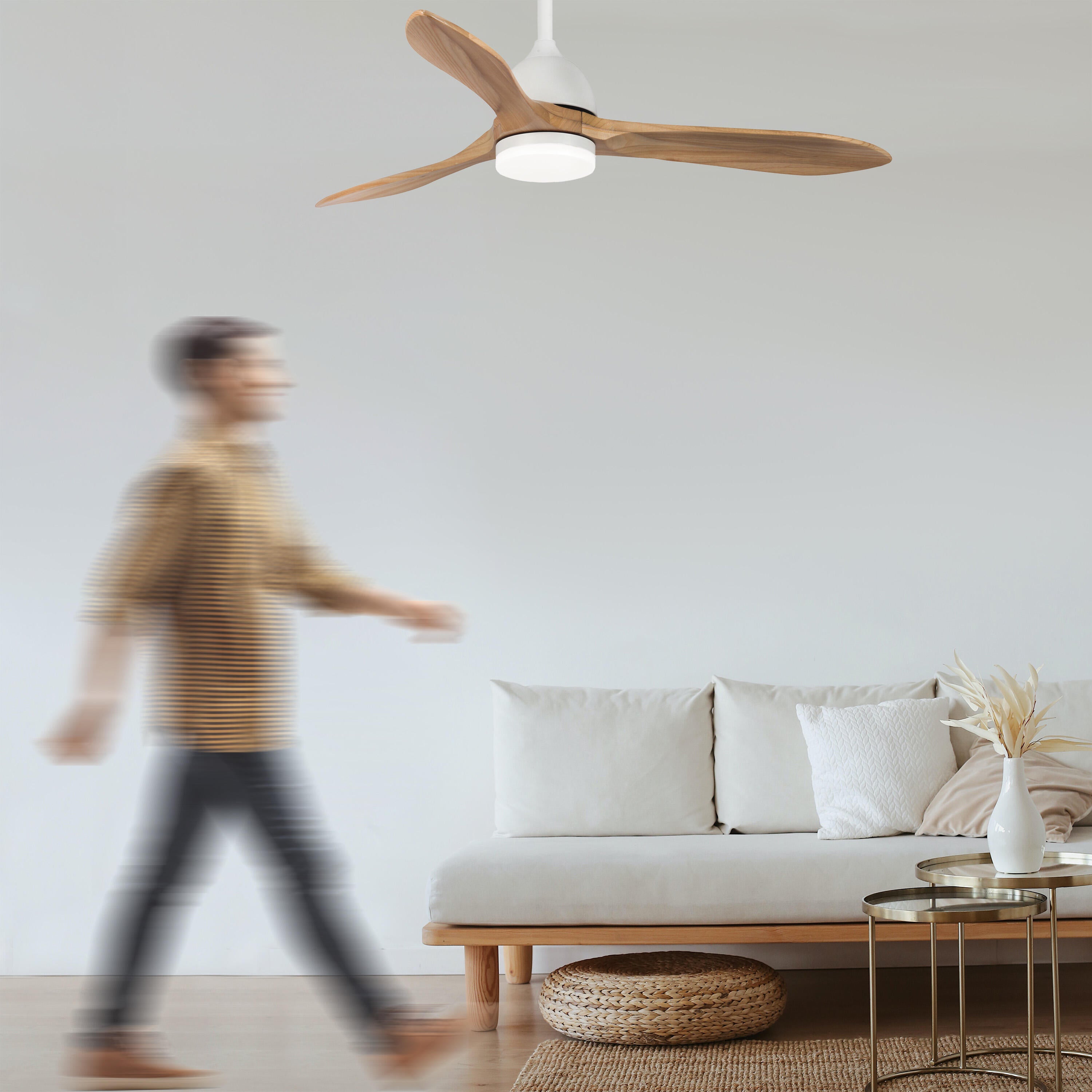 Ventilateur de plafond LED, Cloé, D127cm, SULION, bois - 2