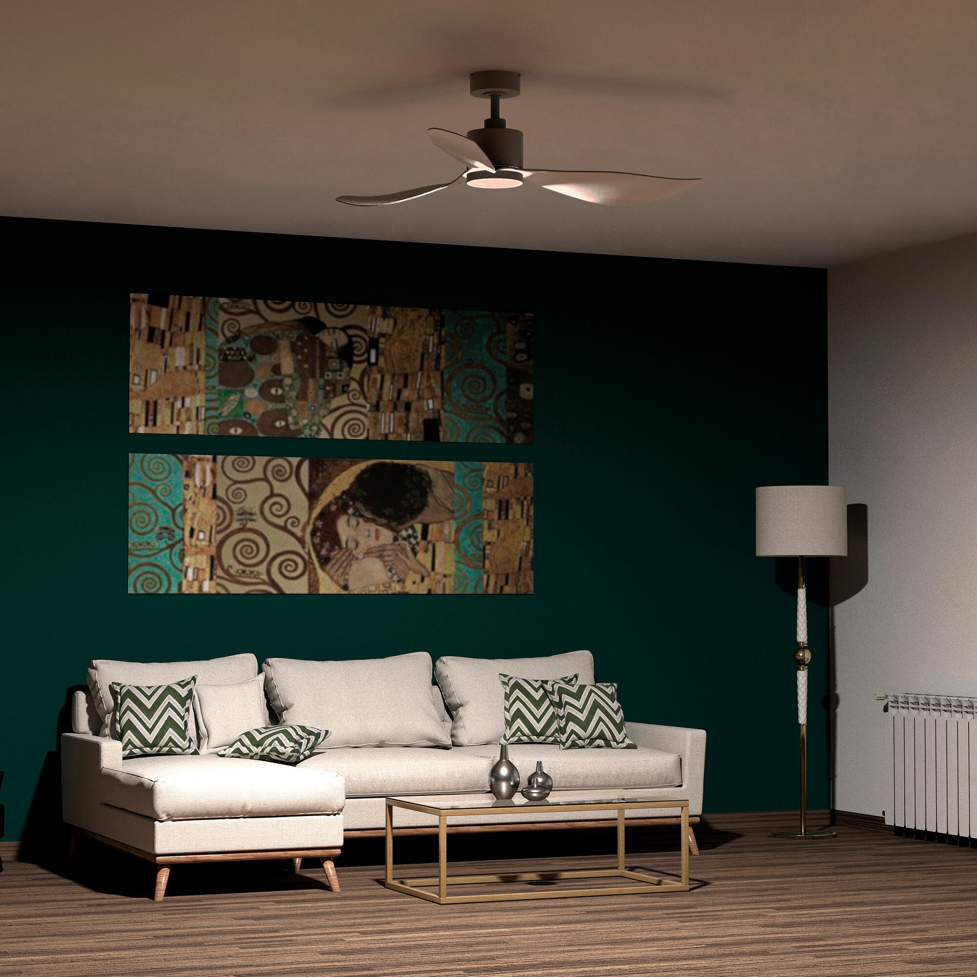 Ventilador de techo con luz silencioso DC Arte Confort Winglet blanco 132 cm - 5