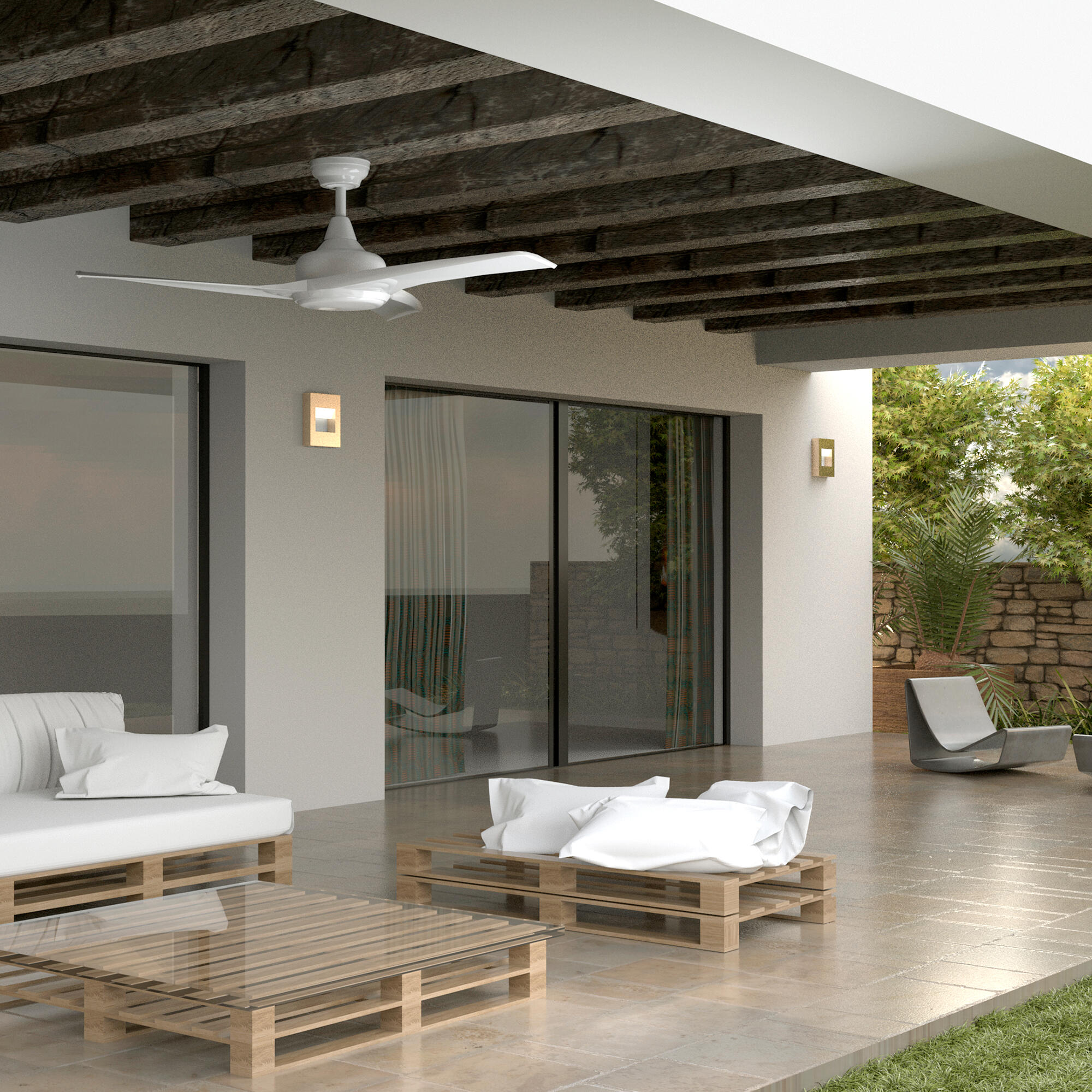 Ventilador de techo con luz exterior DC Arte Confort Tavira blanco 132 cm - 5