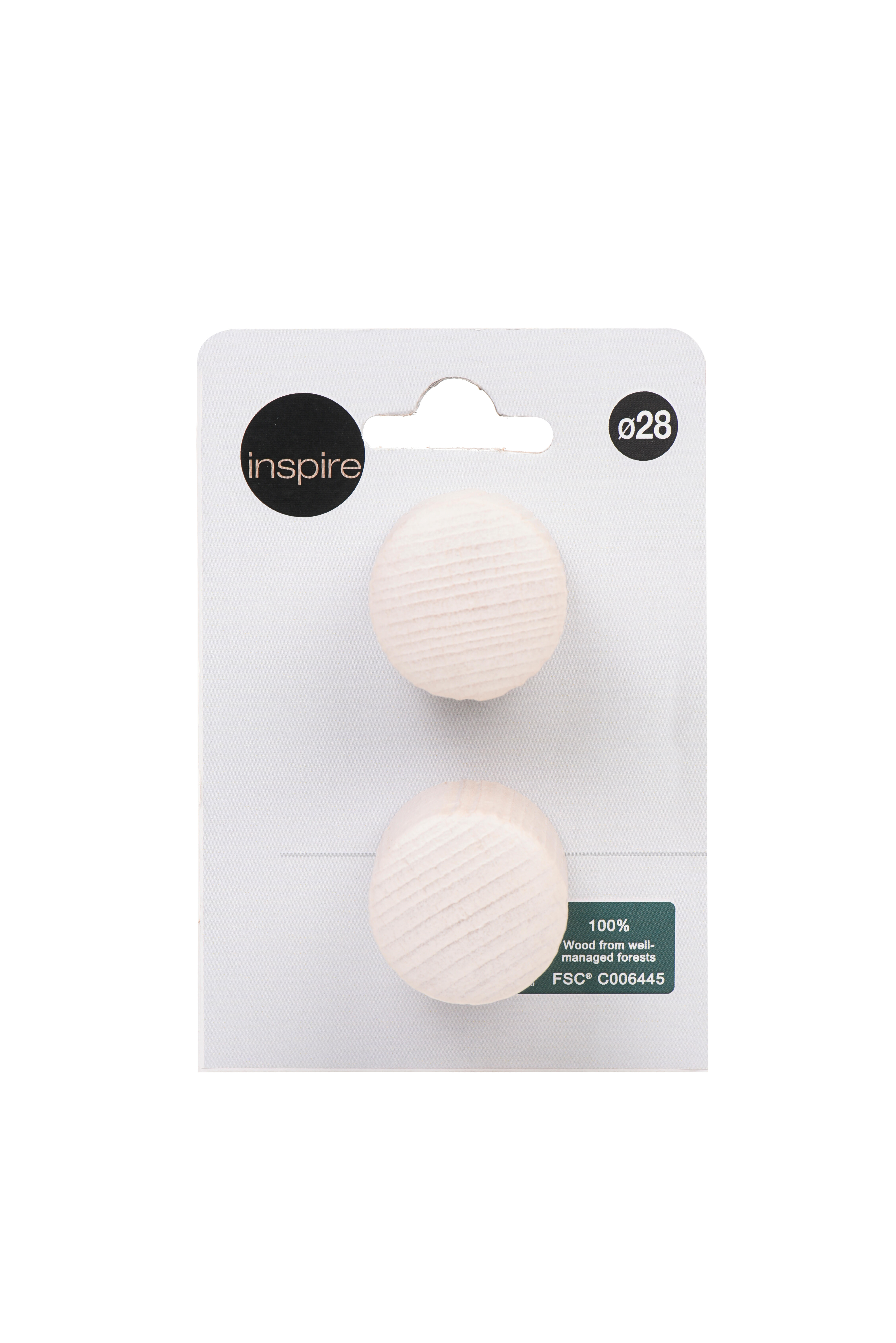 2 Terminales para barra de cortina Tapón Country charm INSPIRE madera blanco decapado - 3