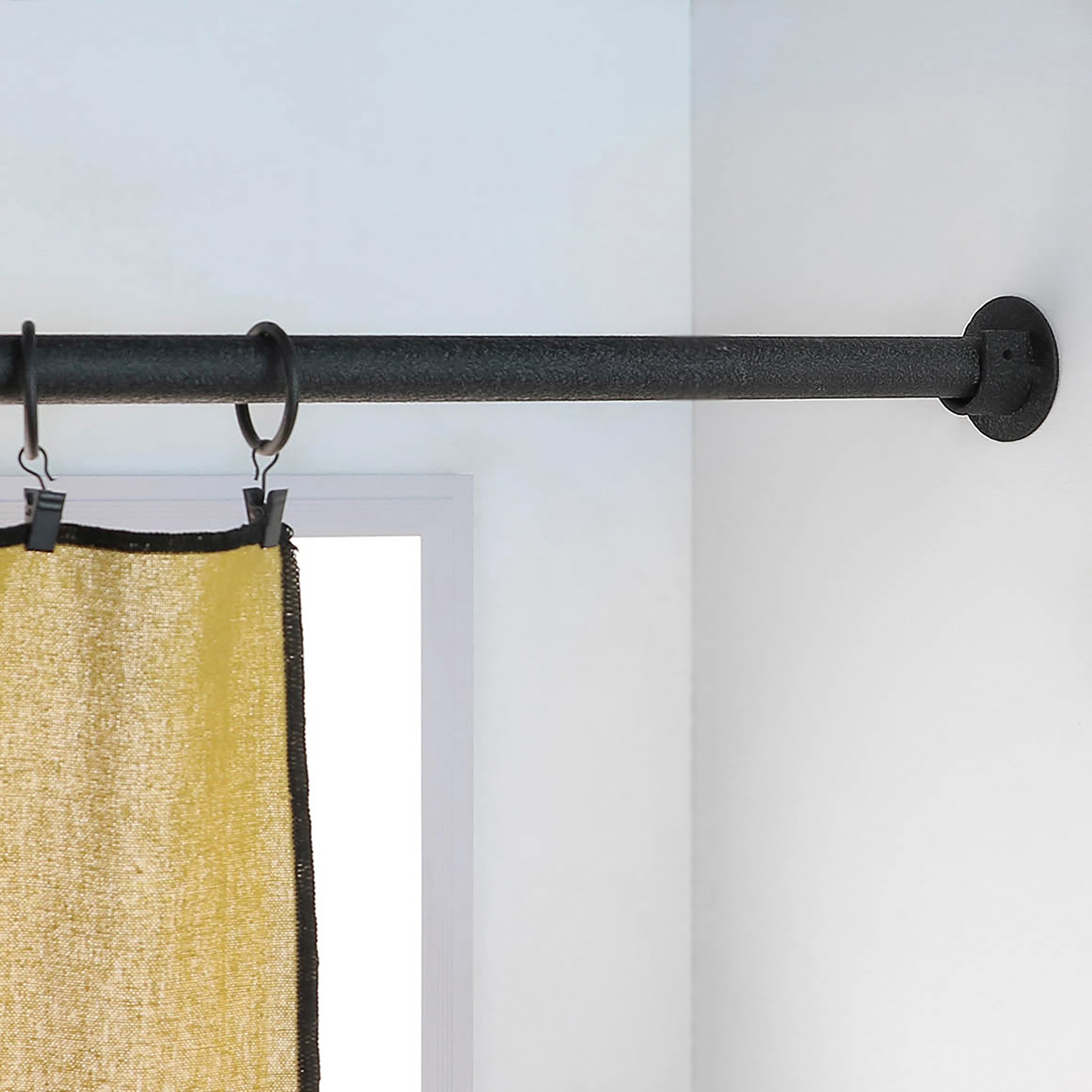 2 Soportes entre paredes para barra diámetro 28 mm Country charm MOBOIS acero negro forja fijo 1.4 cm - 2
