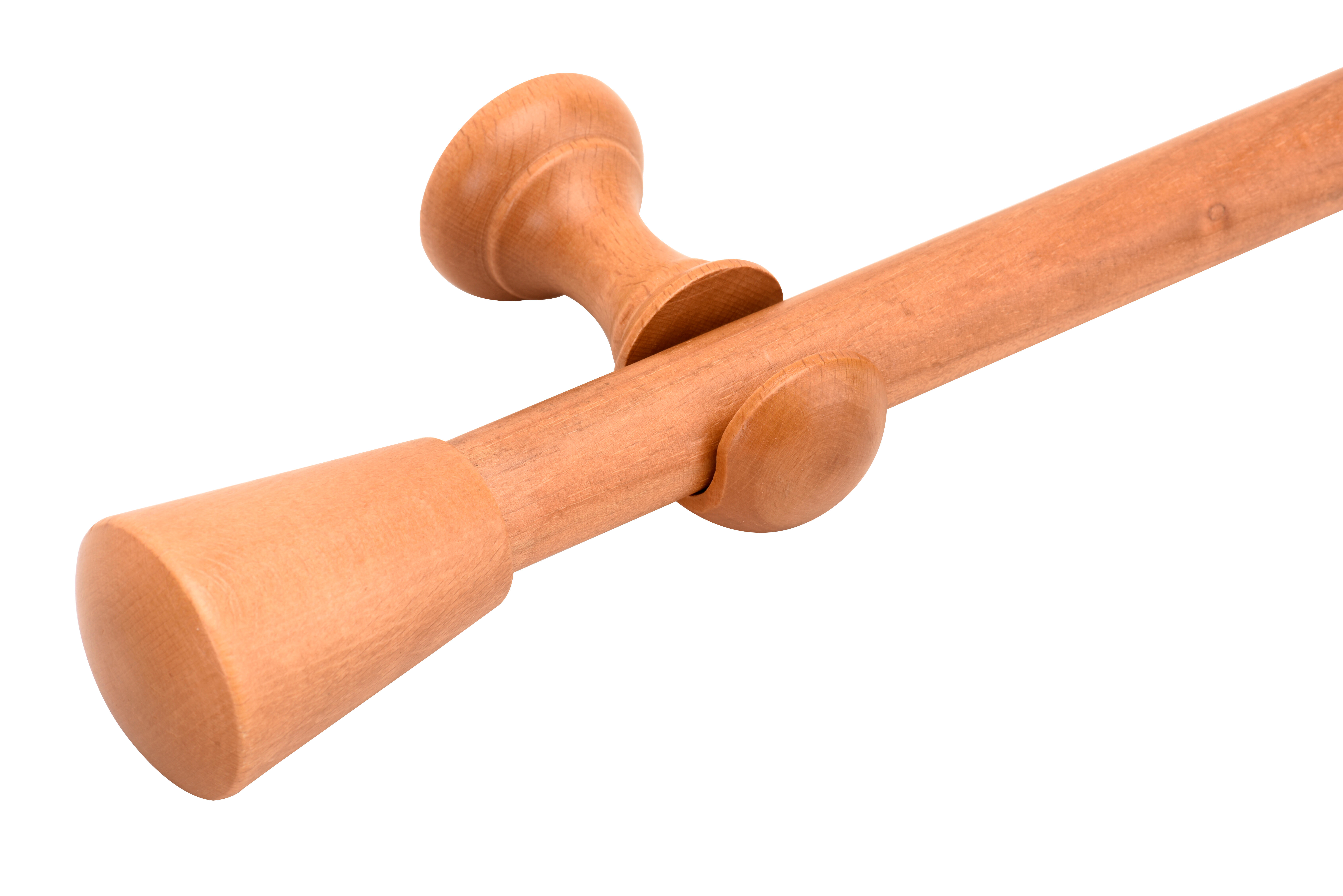 1 Soporte a techo para barra diámetro 28 mm Essential madera Hetre fijo 8 cm - 2