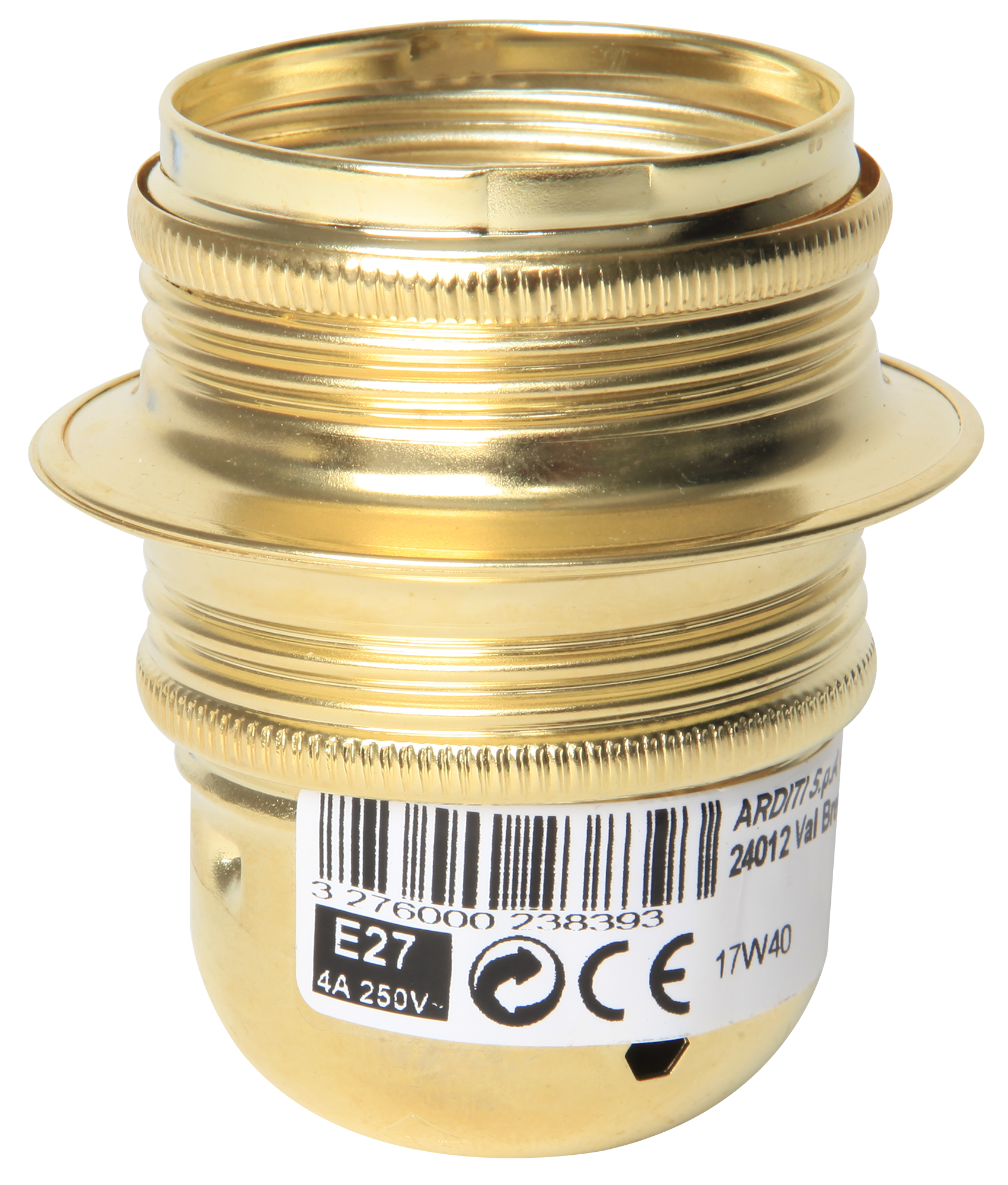 Casquilho e-27 com arandela dourado - 6