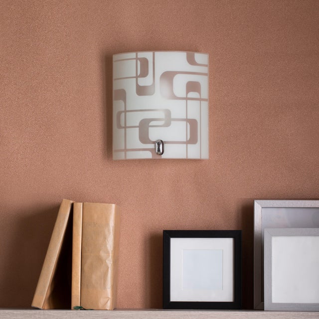Aplique de pared Psicodélico LUMIPLUS de cristal blanco y de acero compatible con casquillo E27 IP20