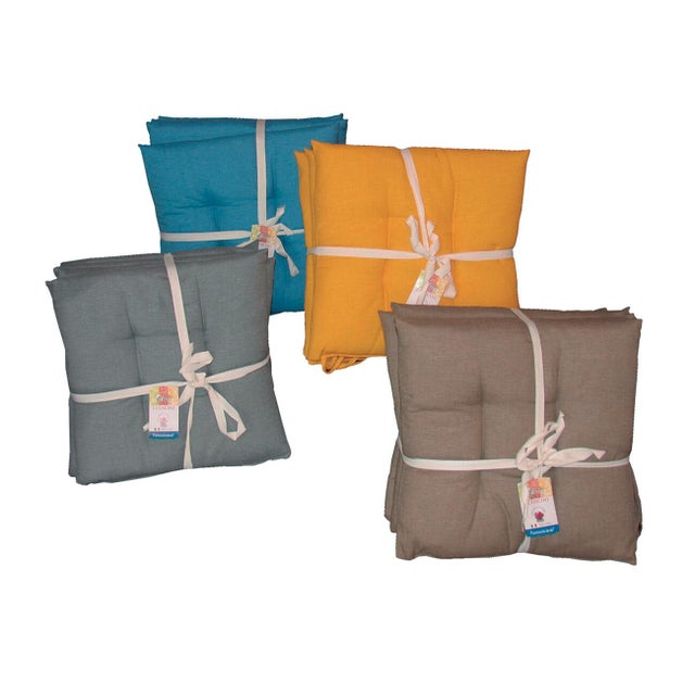 Set 4 cuscini per sedia in cotone e poliestere 40 x 40 x Sp 4 cm