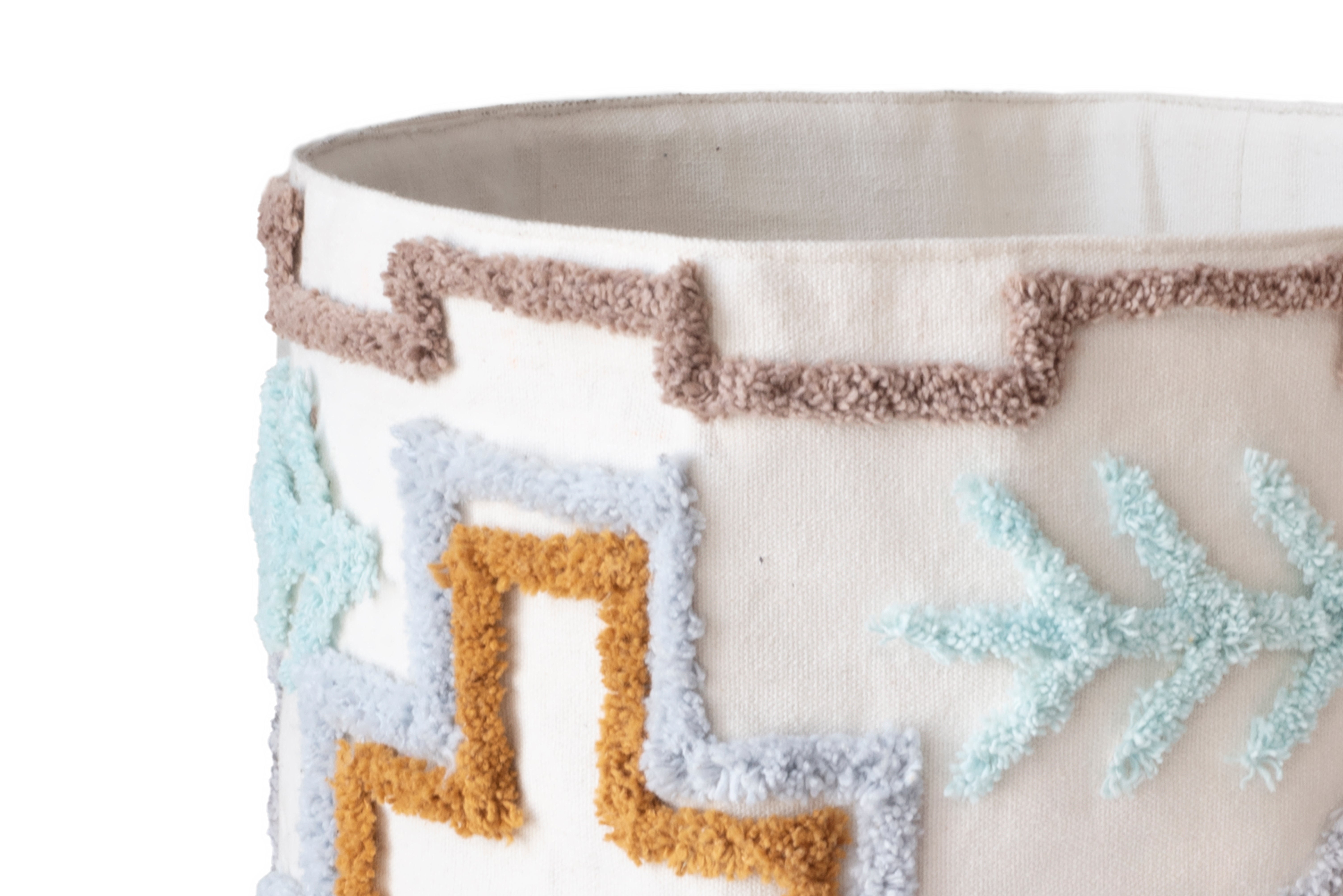 Cesta decorativa de algodón Tay blanco y multicolor 21 l de 30x30x30 cm - 7