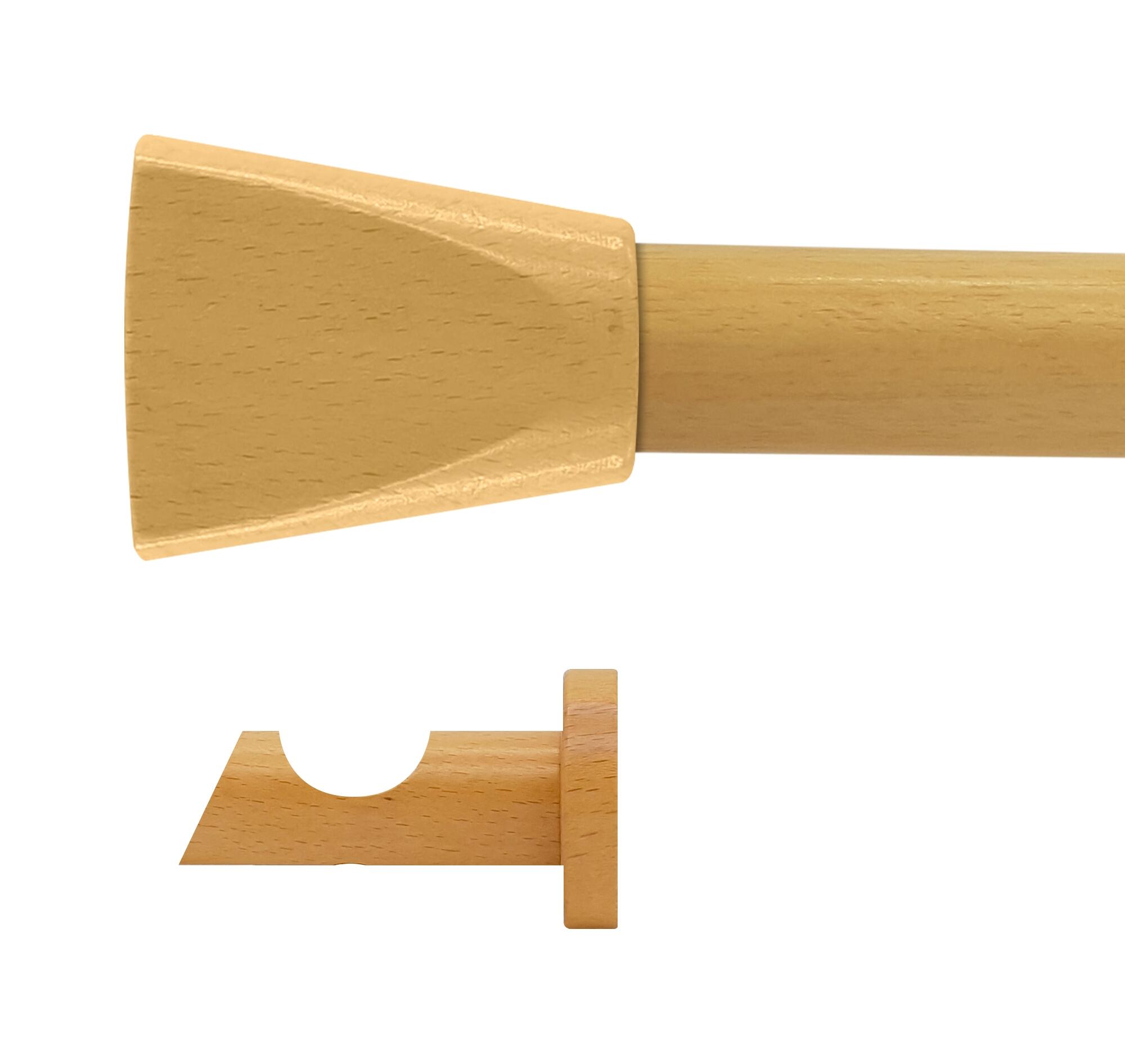 Kit barra madera ø 20mm meta pino 200cm s/anillas pared