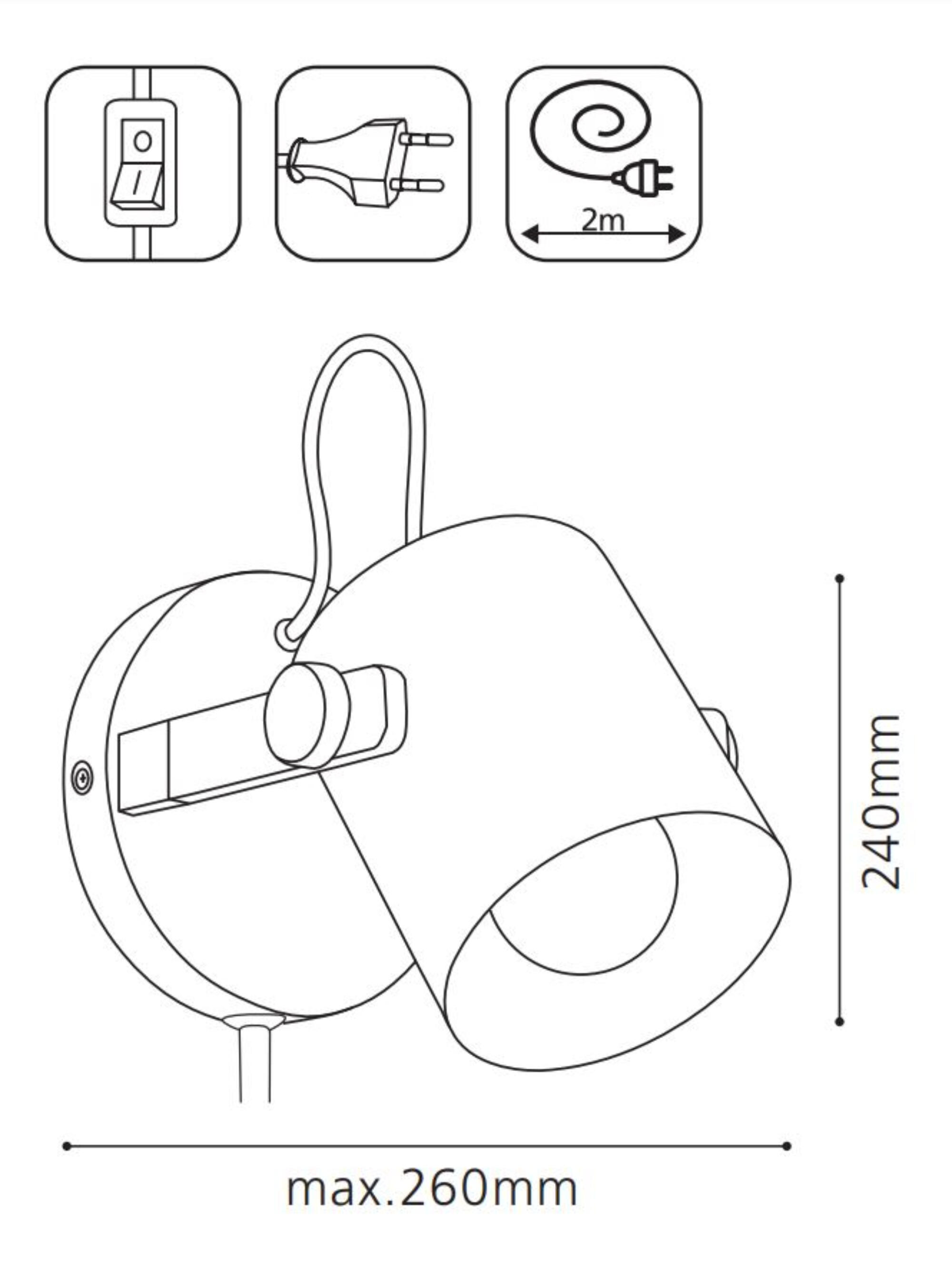 Candeeiro de parede HORNWOOD 1 LUZ E27 MADEIRA/PRETO - 4