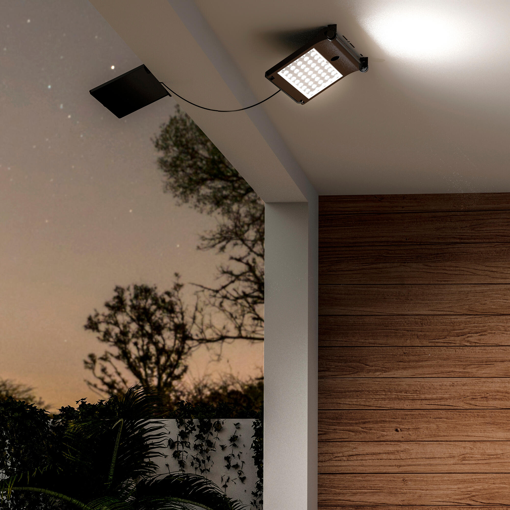 Proyector solar LED ARTE CONFORT Titan M 2000 lm IP65 con panel separado luz blanco neutro y detector de movimiento - 2