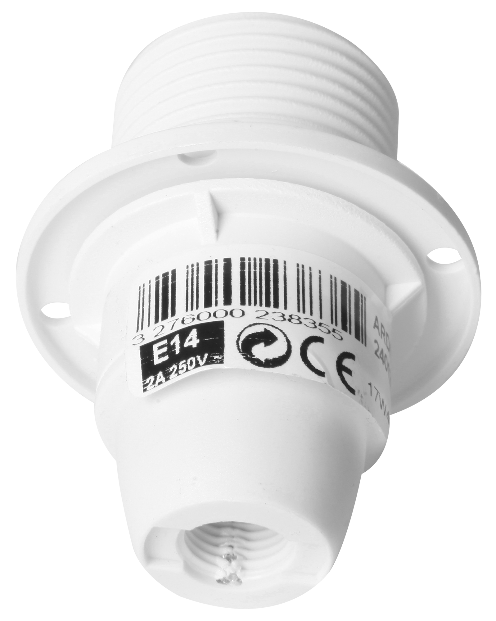 Casquilho e-14 com suporte abajur branco - 4