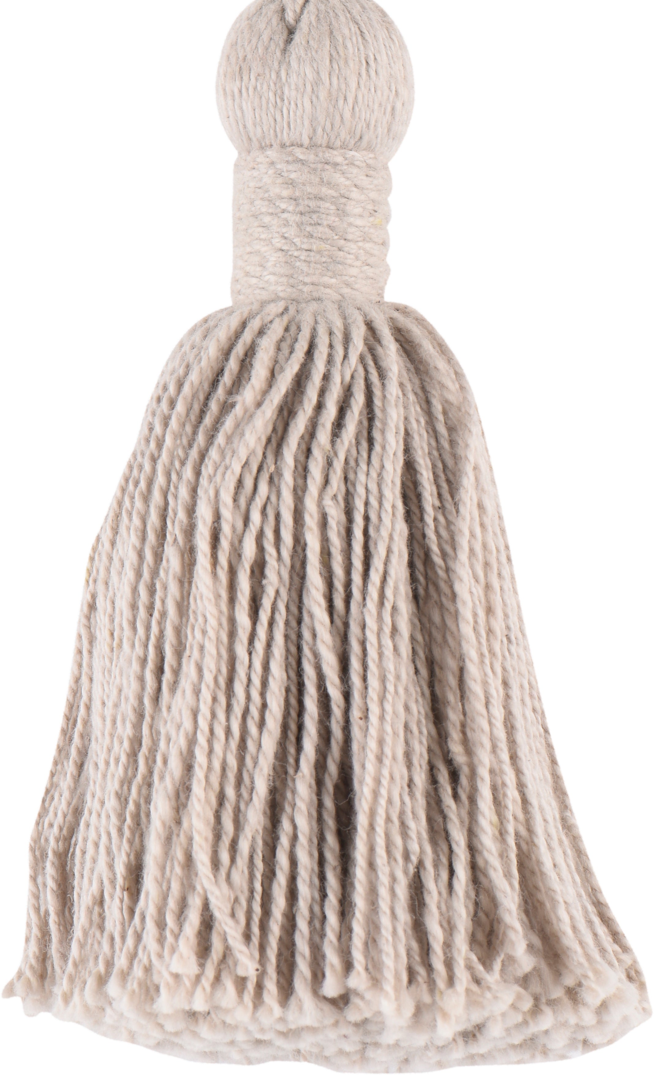 Borla abrazadera de pasamanería para cortina algodón beige de 10 cm