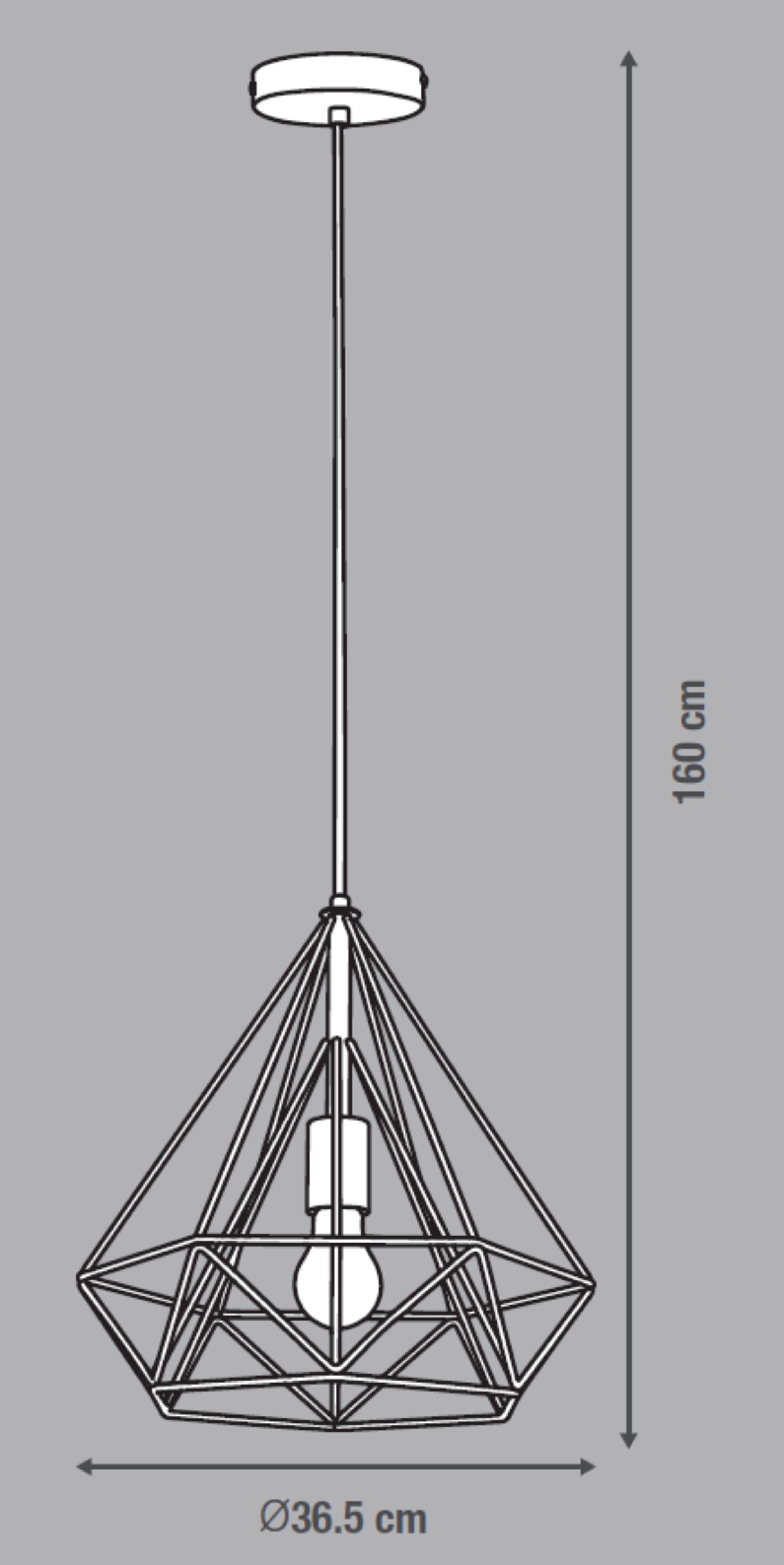 Lampadario Design Byron nero paralume nero E27 Ø36.5cm INSPIRE - 19