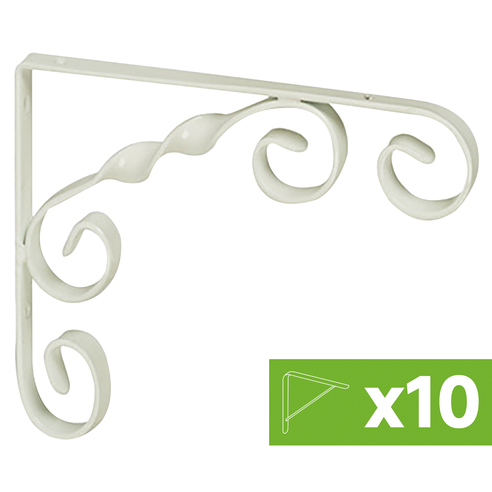 Pack 10 escuadra 13x13cm blanco 20kg