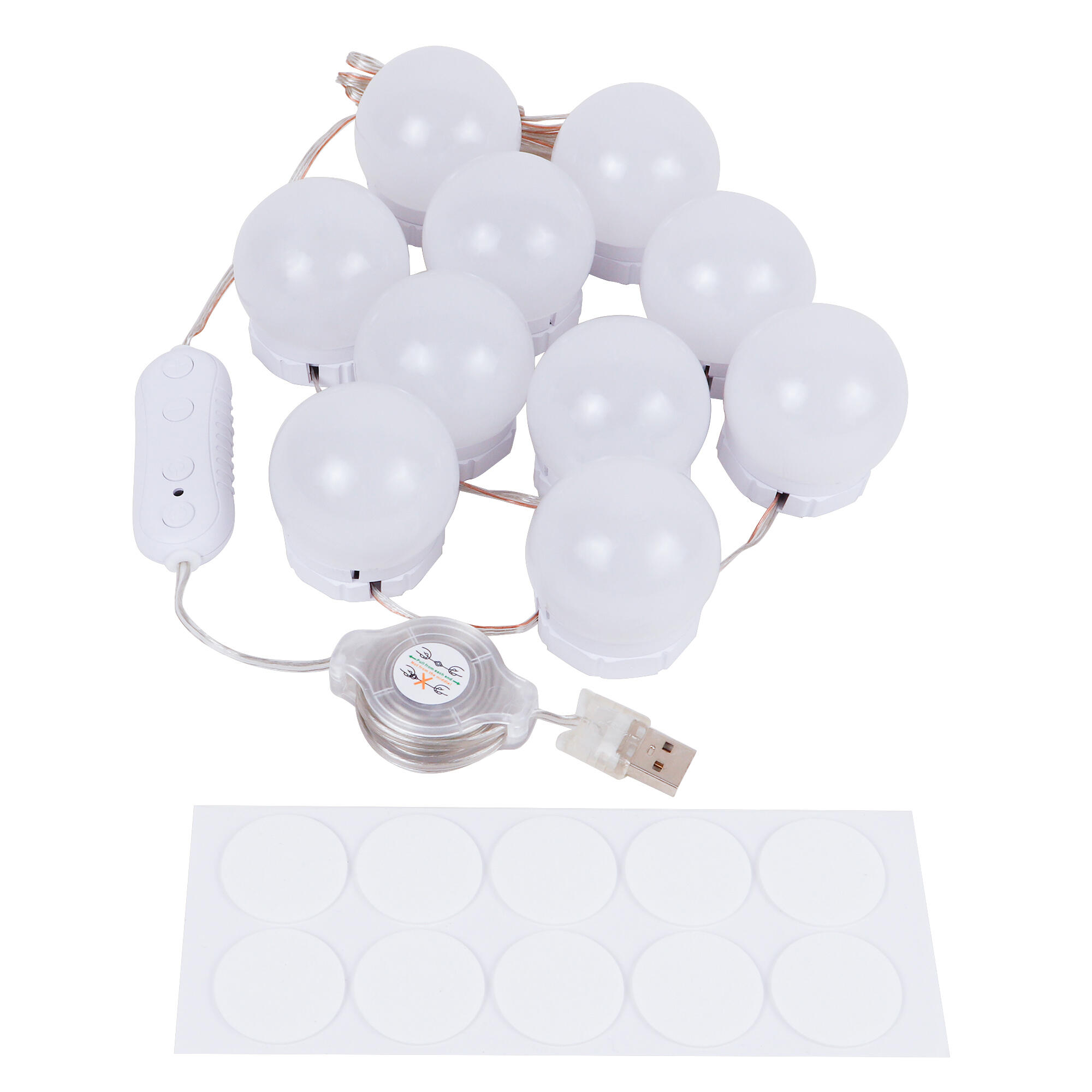 Aplique de 10 luces en guirnalda para espejo 8,5W CCT dimable IP44 con usb - 4