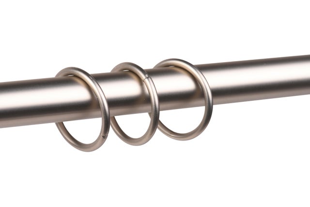 10 Anillas para barra de cortina 20 mm redondas acero INSPIRE cromo mate niquelado con anillo silencioso
