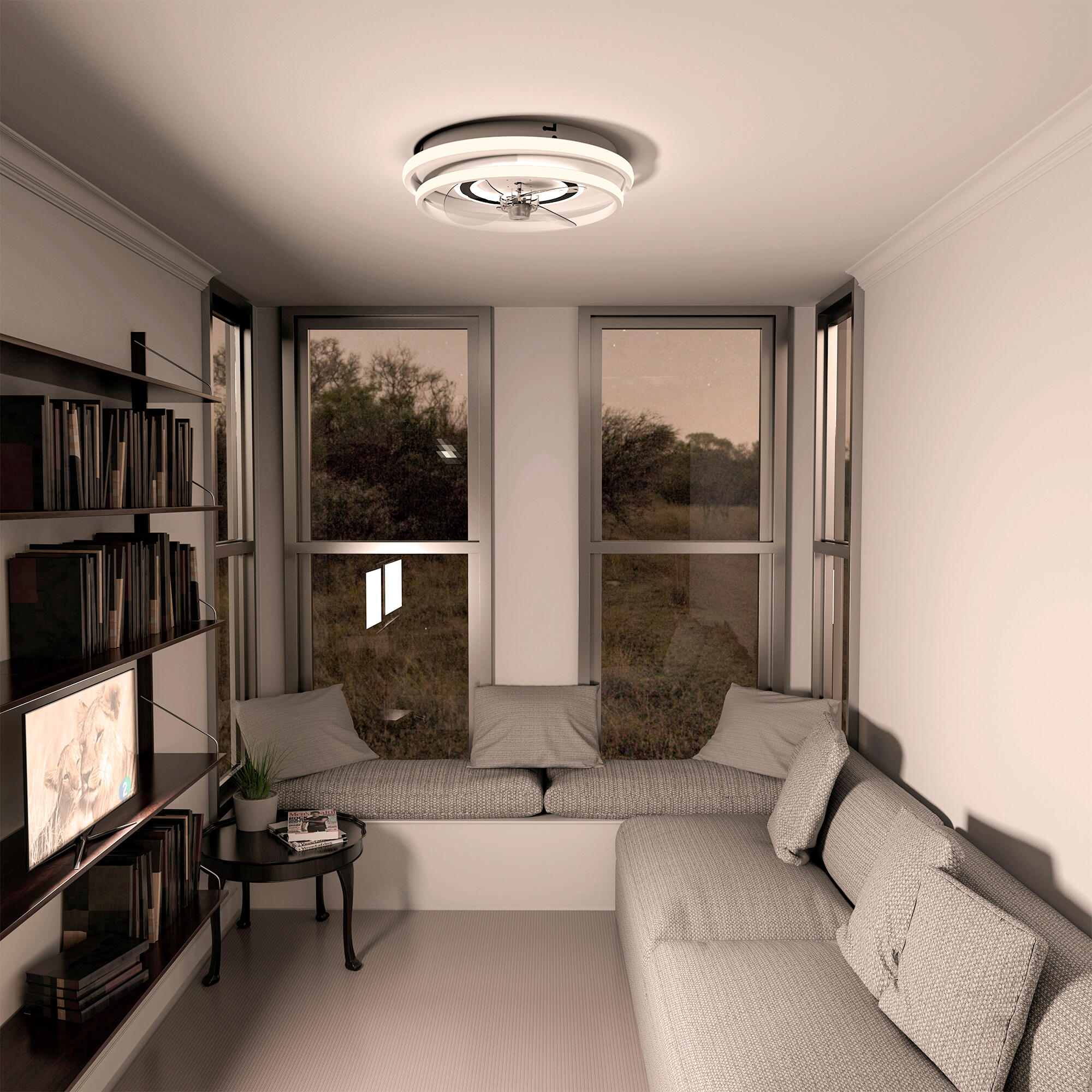 Ventilador de techo con luz motor DC Nerja de 49 cm blanco - 11