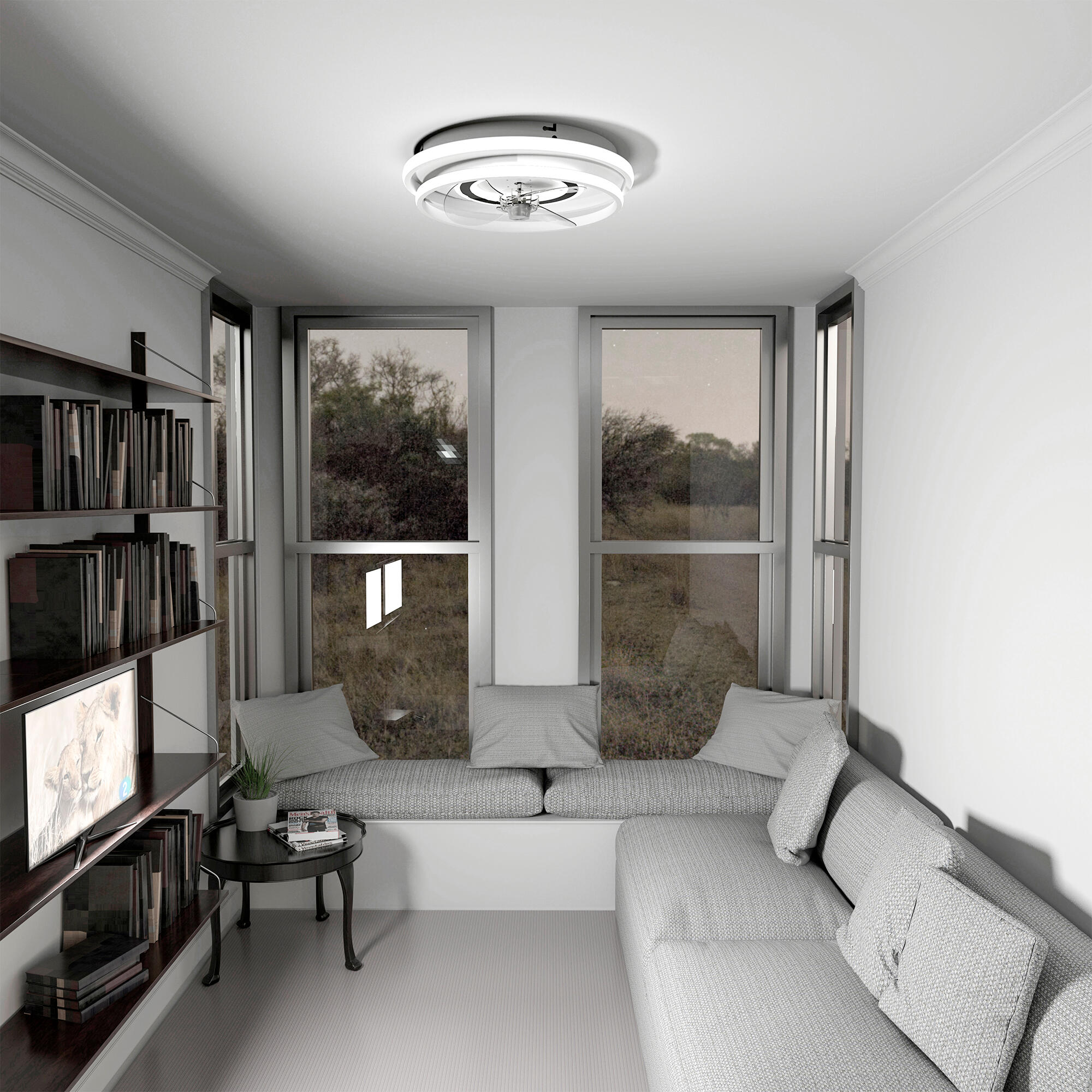 Ventilador de techo con luz motor DC Nerja de 49 cm blanco - 2